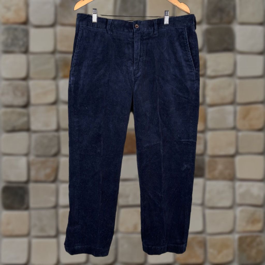 Polo Ralph Lauren VINTAGE Polo Ralph Lauren Preston Corduroy Pant Mens 35x30 Navy Flat Front Size US S / EU 44-46 / 1 - 1 Thumbnail