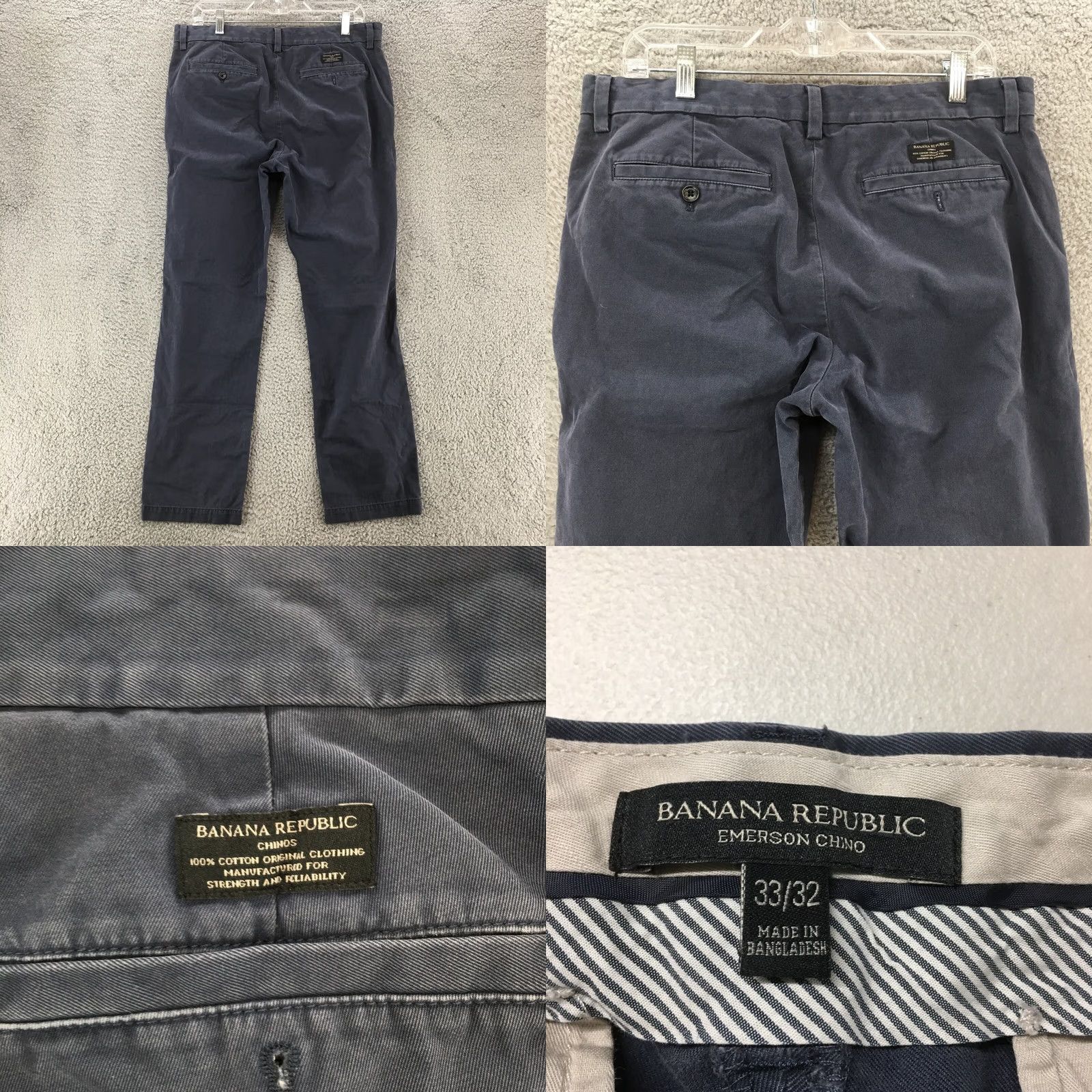 Banana Republic Banana Republic Emerson Chino Pant Mens 33/32 Blue Mid Rise Zip Pant Mens Regular Straight Blue 34 Waist Inseam 28.5 Vintage No N/A Size US 33 - 8 Thumbnail
