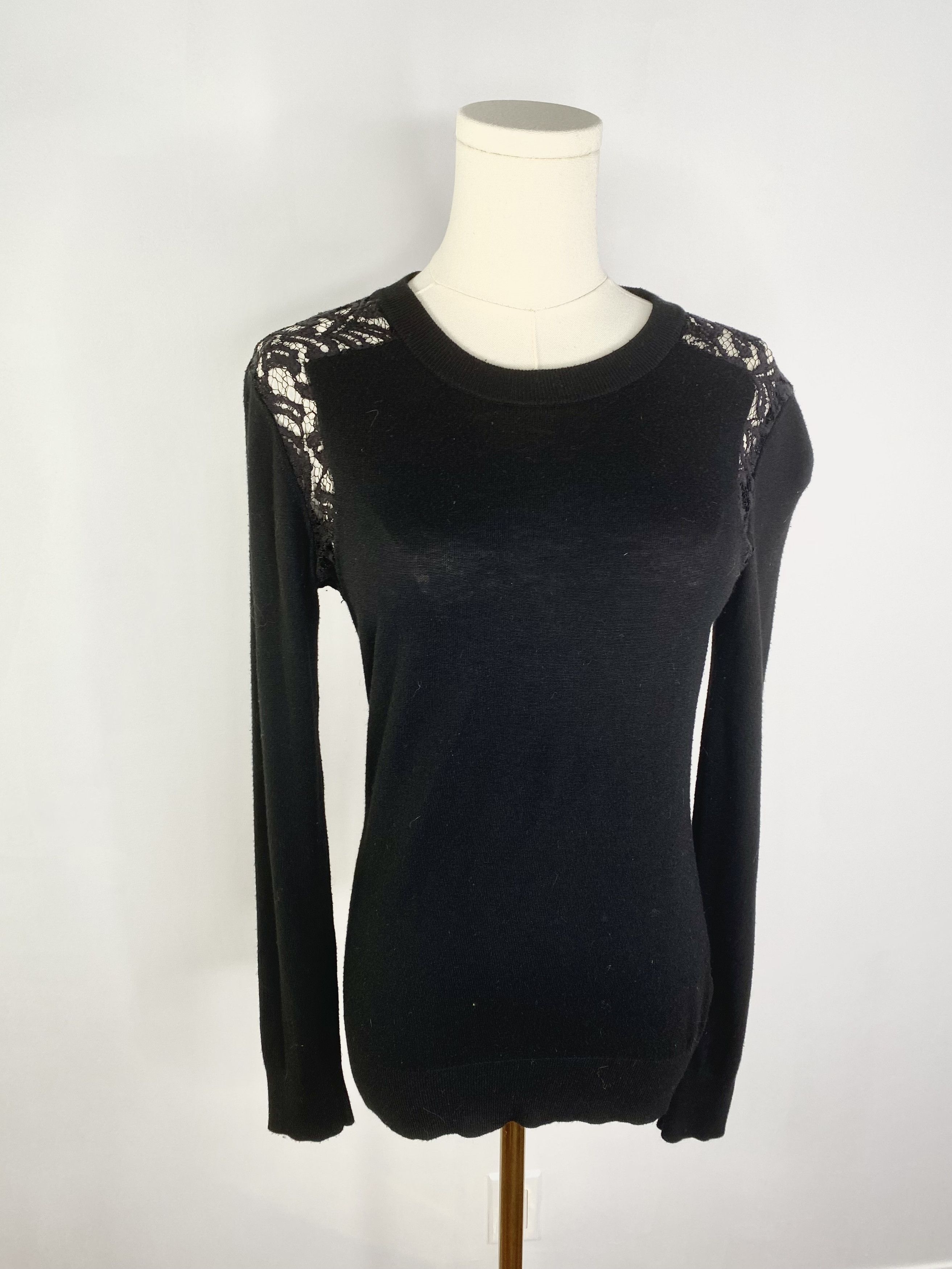 Michael Kors Michael Kors - Black Lace Cutout Knit Sweater Size S / US 4 / IT 40 - 6 Thumbnail