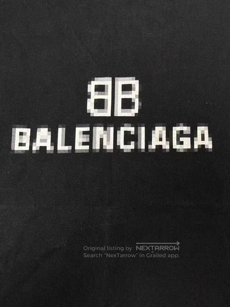 Balenciaga Balenciaga Mosaic Blurred Logo BB Letter Loose Short Sleev Size XS / US 0-2 / IT 36-38 - 3 Thumbnail