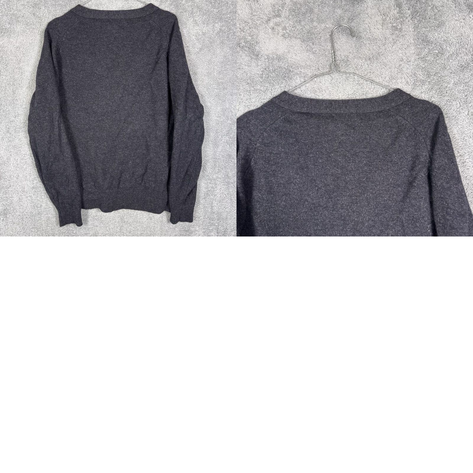 Vintage VINTAGE L.L. Bean Sweater Mens L Cardigan Lambs Wool Scotland 70s J697 Knit Wool Gray Full Zip Pockets Size US L / EU 52-54 / 3 - 8 Thumbnail