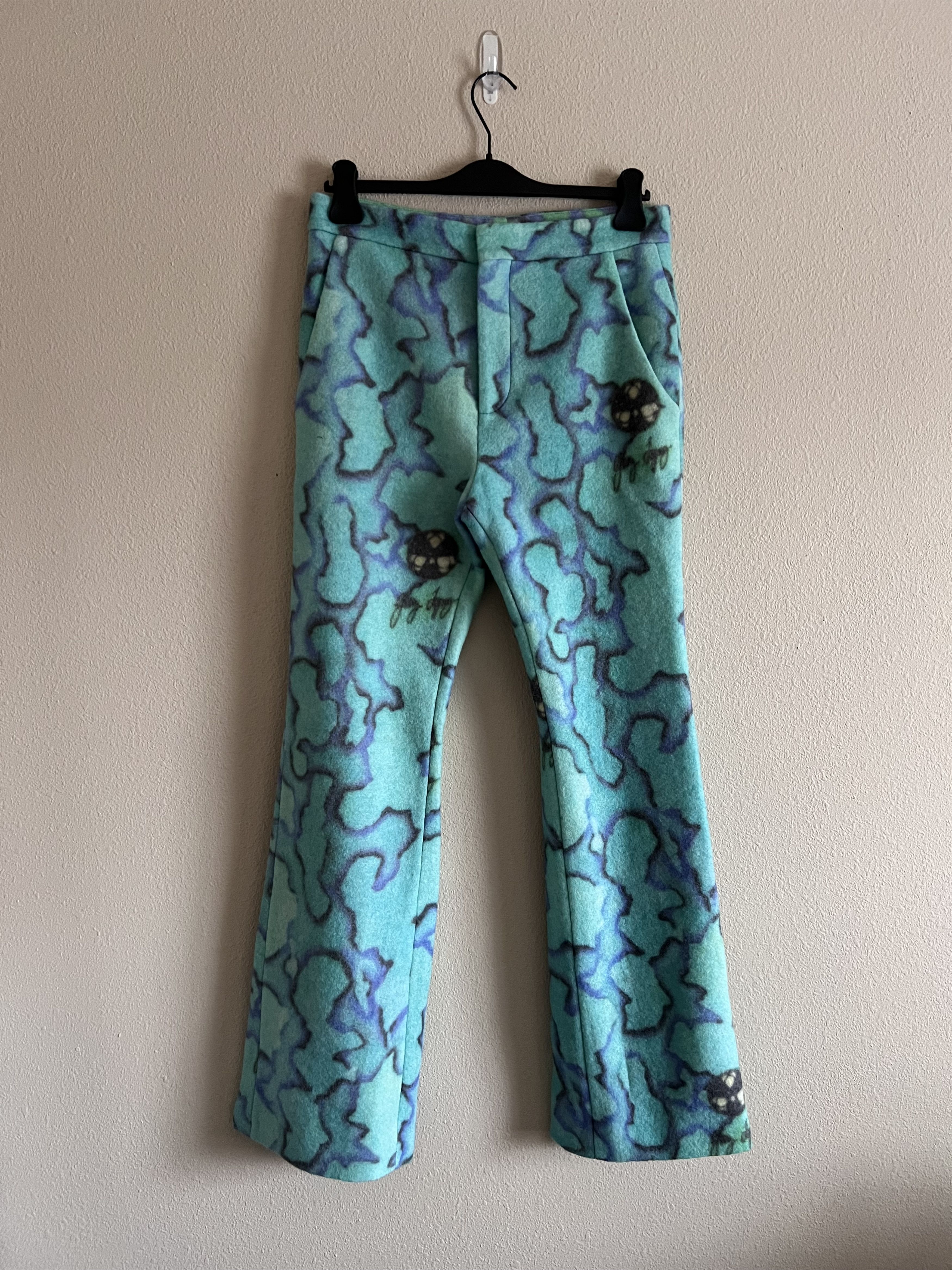 ERL ERL Back Vent Straight Leg Woven Pants in Blue Green (Rare) Size US 32 / EU 48 - 1 Thumbnail