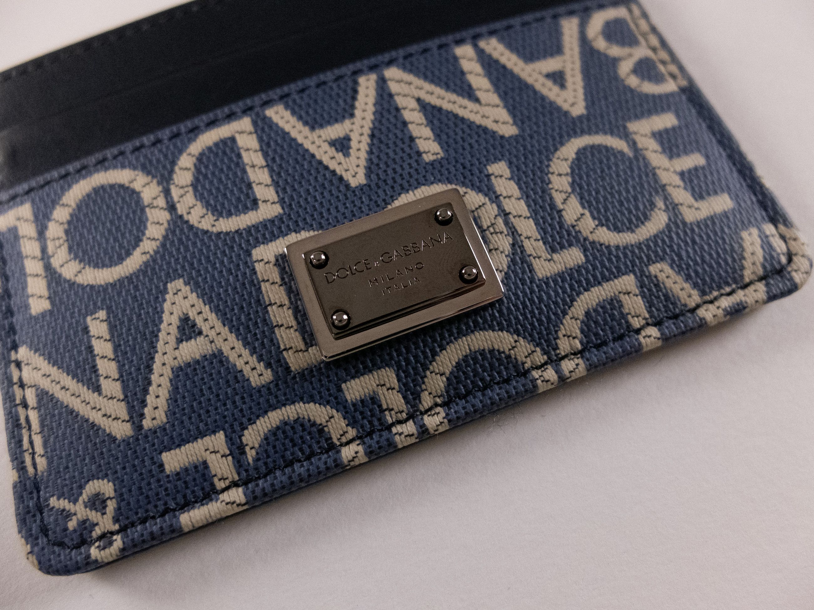 Dolce & Gabbana DOLCE & GABBANA blue DG logo print leather card holder Size ONE SIZE - 2 Thumbnail