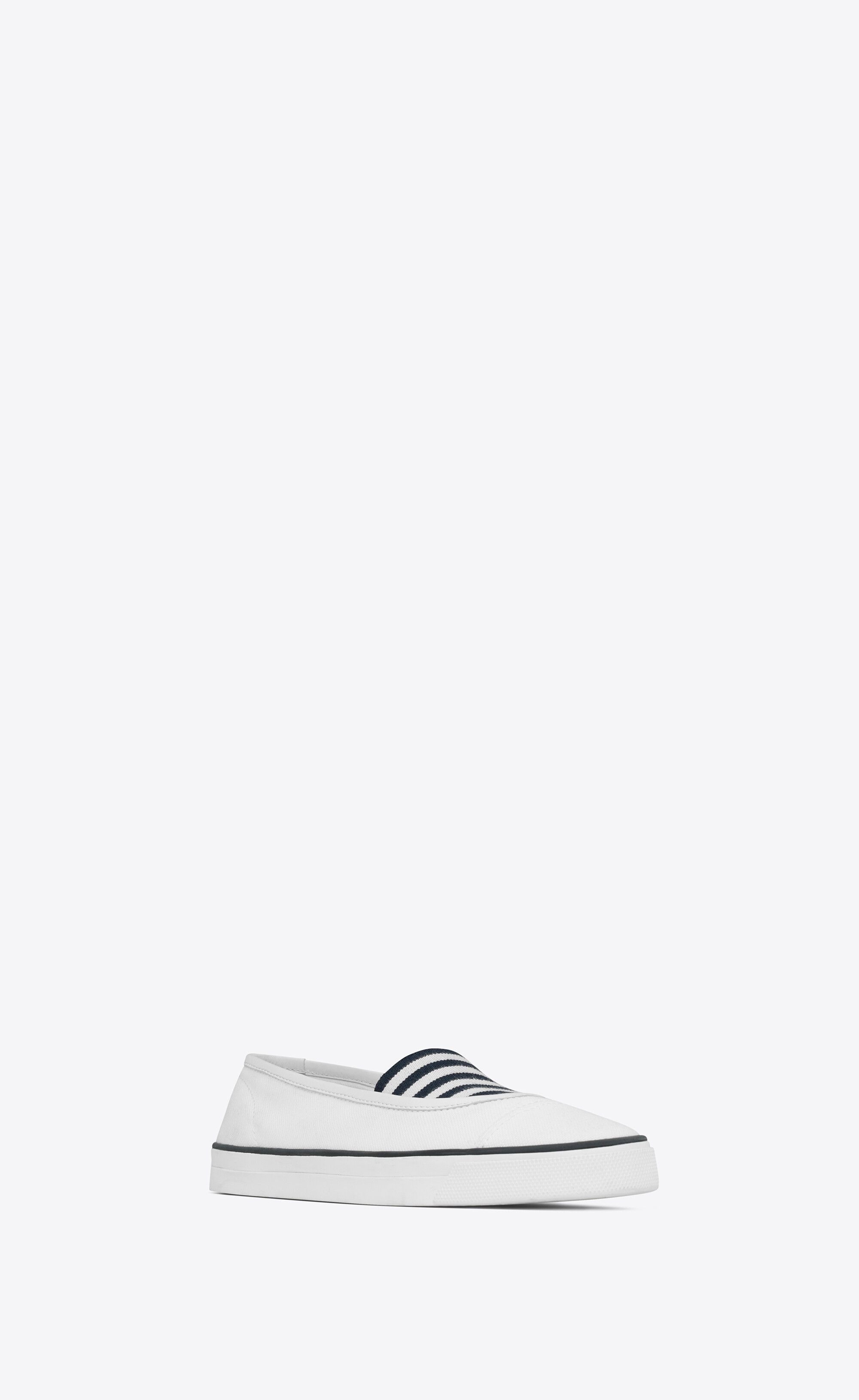 Saint Laurent Paris o1s1wg111224 Kenny Sneakers Canvas Leather in White/Black Size US 9 / IT 39 - 4 Thumbnail