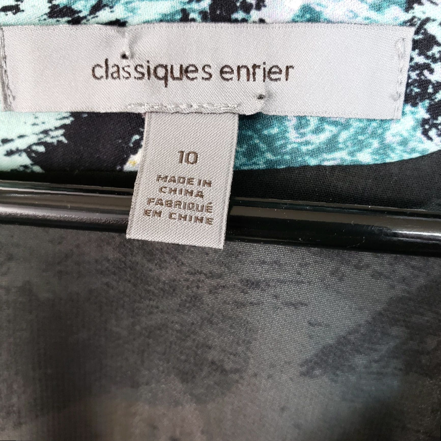 Vintage Classiques Entier Dress Womens Printed Sz 10 Black Teal Silk Blend Size L / US 10 / IT 46 - 5 Thumbnail