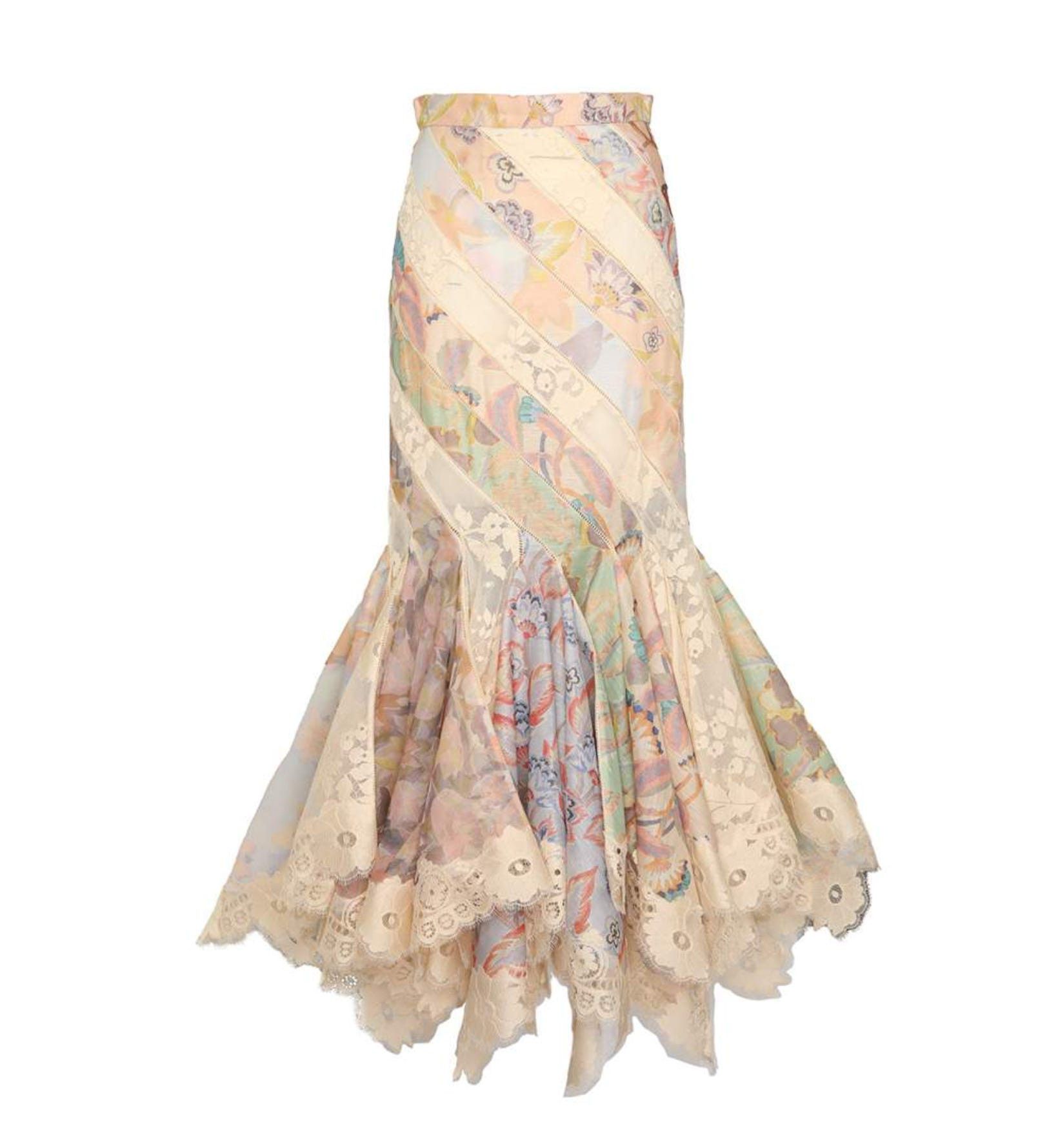 oc11z0825 Eden Spliced Maxi Skirt in Multicolor