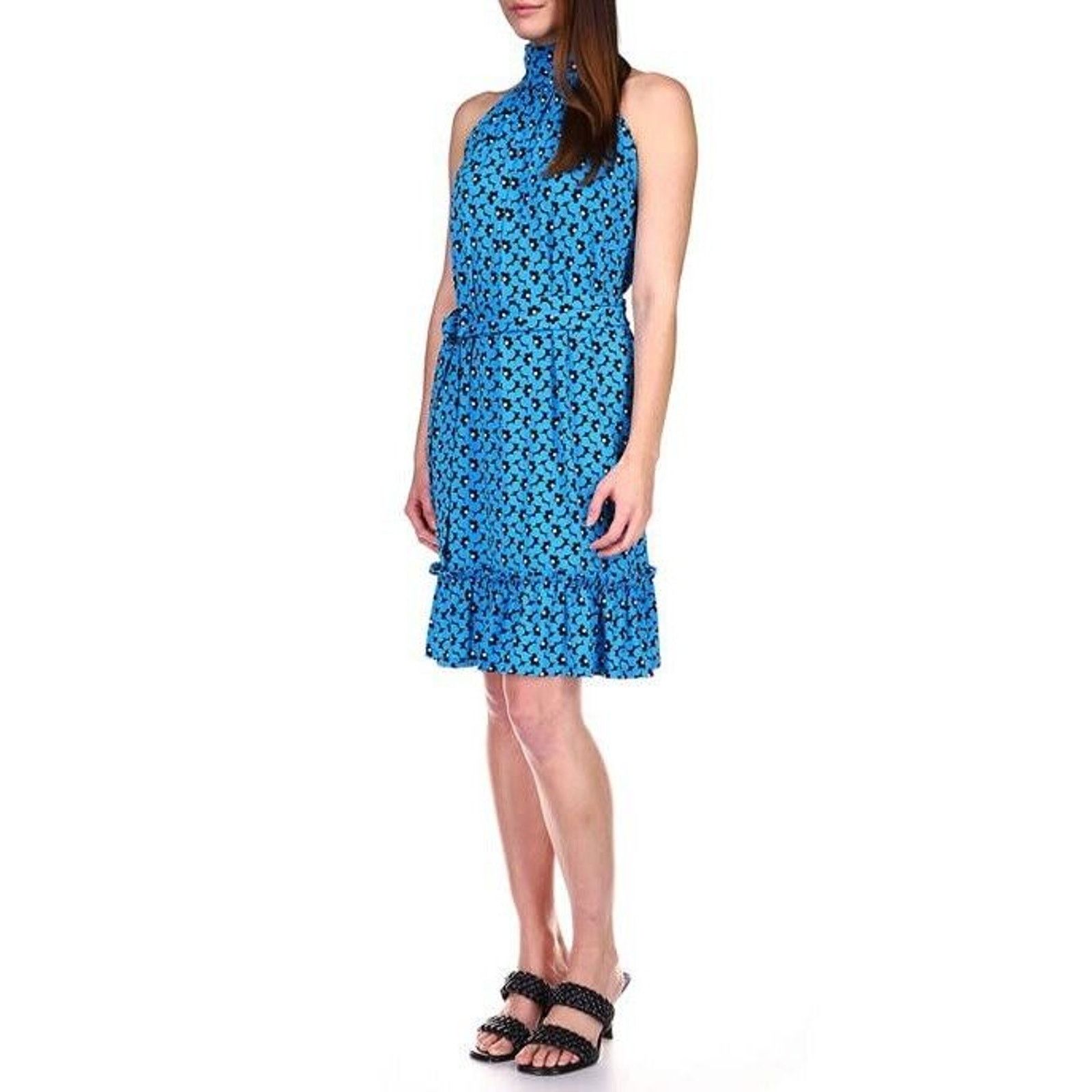 Michael Kors Michael Kors Women Ruffle Mock Neck Fit & Flare Dress Size L Size L / US 10 / IT 46 - 4 Thumbnail
