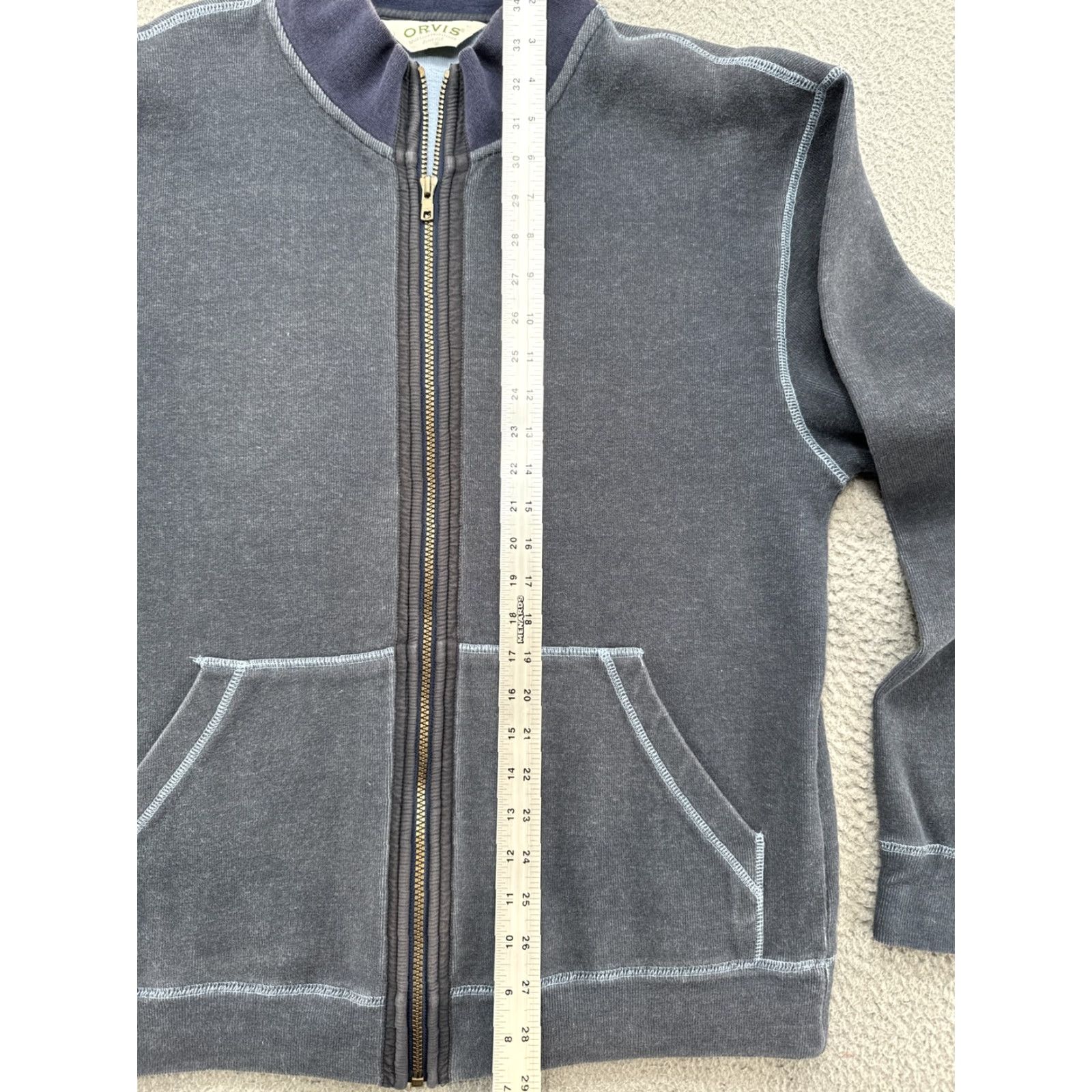 Orvis Orvis Mens Full Zip Blue Cotton Sweater Sweatshirt Size M Size US M / EU 48-50 / 2 - 5 Thumbnail