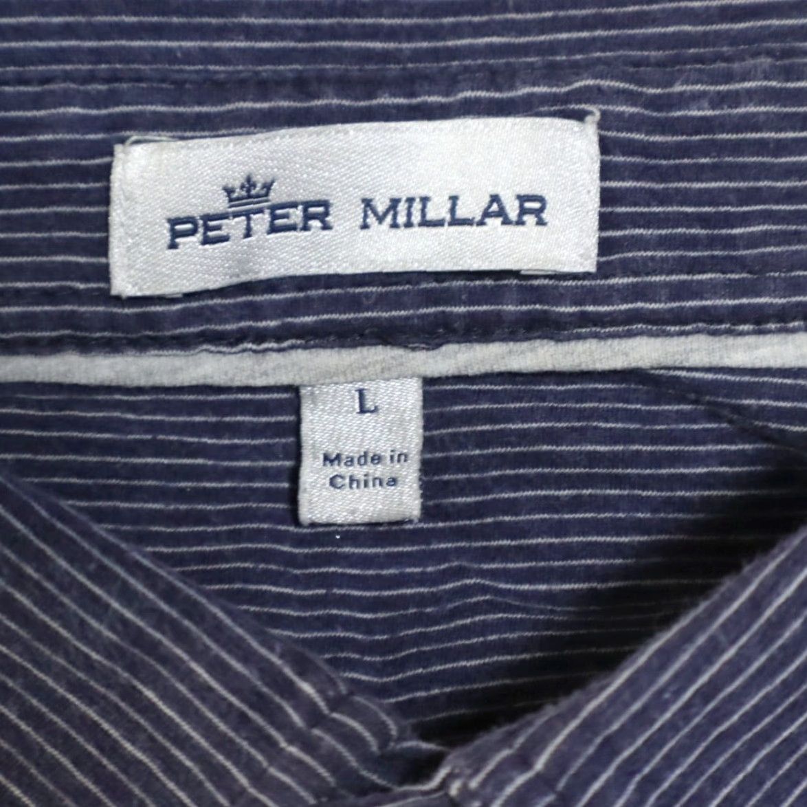 Peter Millar VINTAGE Peter Millar Newport Mini Stretch Striped Polo Shirt Navy Blue Men L Size US L / EU 52-54 / 3 - 5 Thumbnail