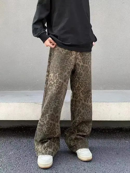 Japanese Brand × Jean Vintage Brown Leopard Print Straight Leg Micro Jeans Size US 32 / EU 48 - 2 Thumbnail