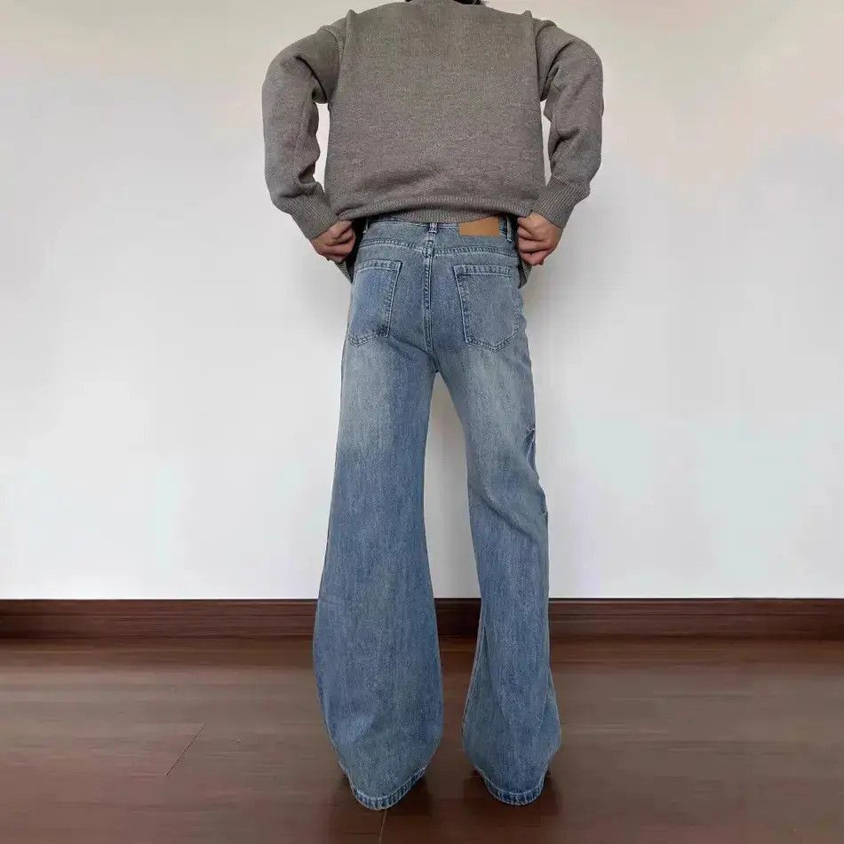 Japanese Brand Loose straight leg micro flared jeans Size US 32 / EU 48 - 4 Thumbnail