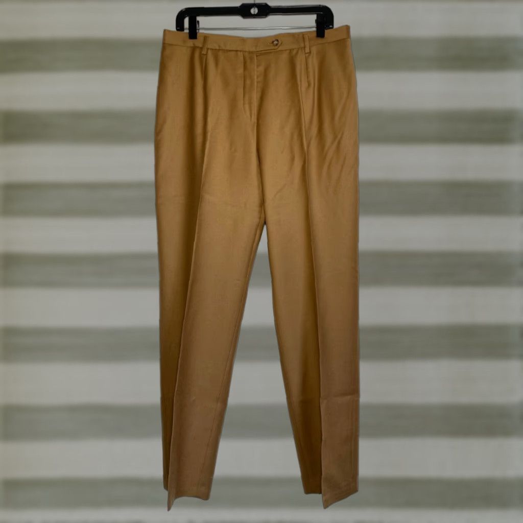 Vintage VINTAGE Bernard Zins Paris Women’s Dress Pants Wool Cashmere size 10 Brown High Rise Straight Inseam 29.5 in Lined Size 32" / US 10 / IT 46 - 1 Thumbnail