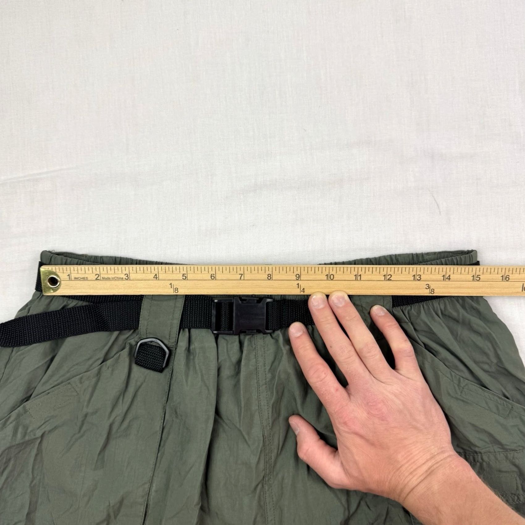 Vintage VINTAGE Fieldmaster Shorts Men XL Green Outdoor Belted Cargo Nylon 4 in Inseam - Mens Size US 36 / EU 52 - 7 Thumbnail