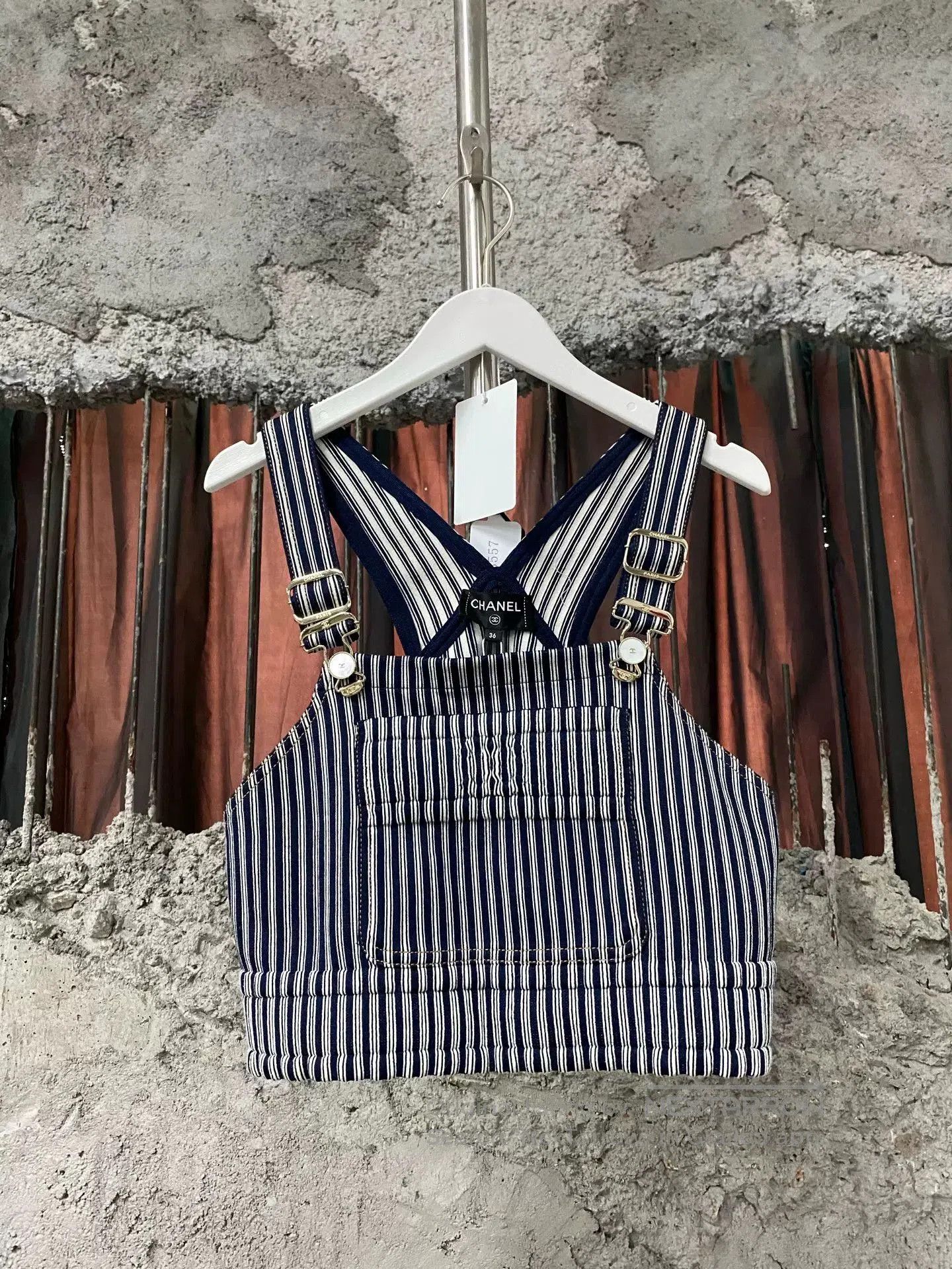 Chanel Striped Denim Vest.