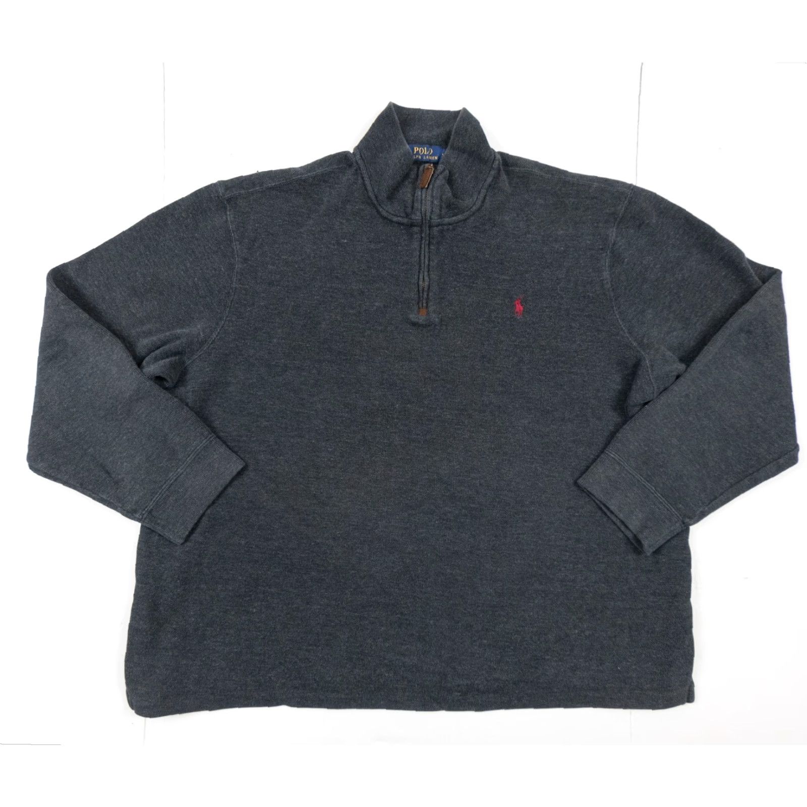 Polo Ralph Lauren VINTAGE Polo Ralph Lauren Sweater Mens 2XL Gray 1/4 Zip Pullover Preppy Size US XXL / EU 58 / 5 - 2 Thumbnail