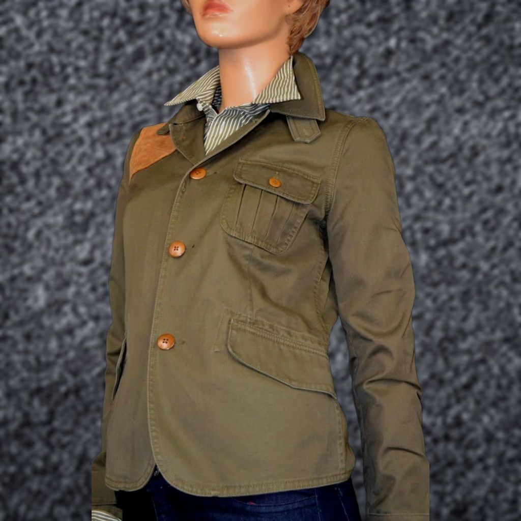 Ralph Lauren Ralph Lauren Olive Green Jacket Coat Suede NWT 4 Size S / US 4 / IT 40 - 1 Preview