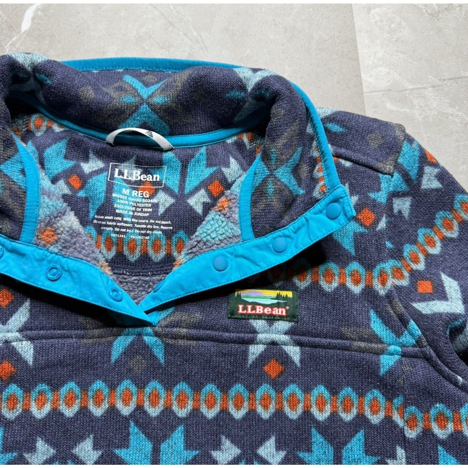 L.L. Bean LL Bean Womens Medium Aztec Fleece Pullover 1/4 Snap Size M / US 6-8 / IT 42-44 - 6 Thumbnail
