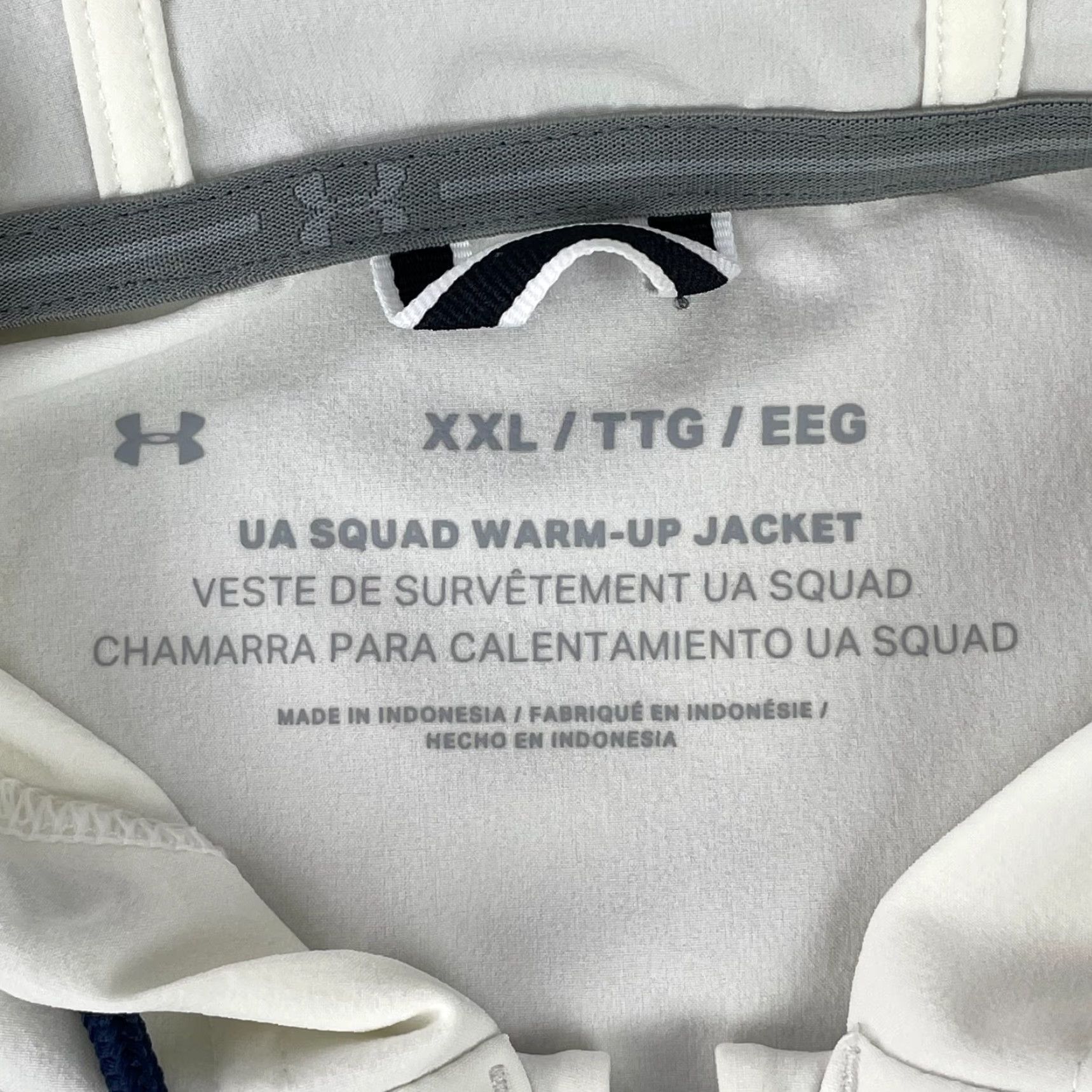 Under Armour Under Armour UA Squad Warm Up Jacket Men 2XL White ColorBlock Full Zip Hood Jacket Size US XXL / EU 58 / 5 - 2 Thumbnail