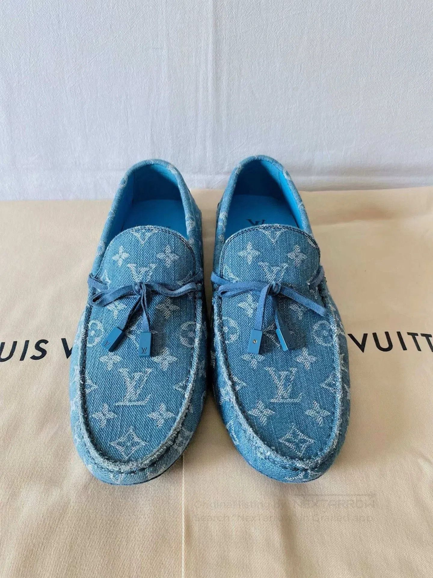 Louis Vuitton LV Denim Monogram Logo Loafers. Size US 8 / EU 41 - 1 Thumbnail
