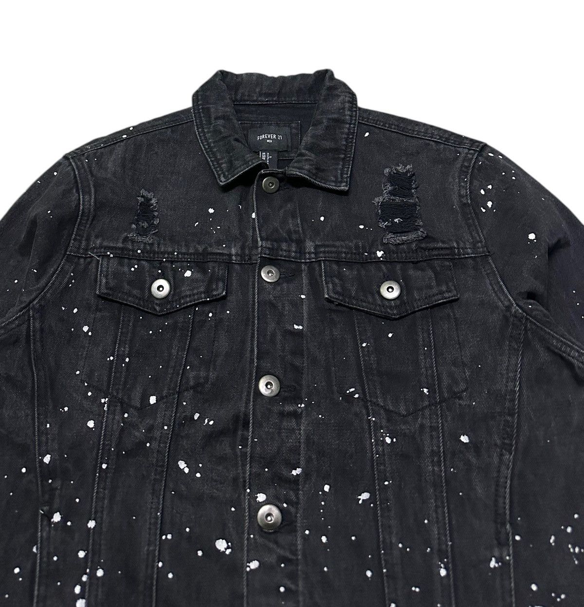 Forever 21 Forever 21 men distressed style paints denim jacket Size US S / EU 44-46 / 1 - 6 Thumbnail