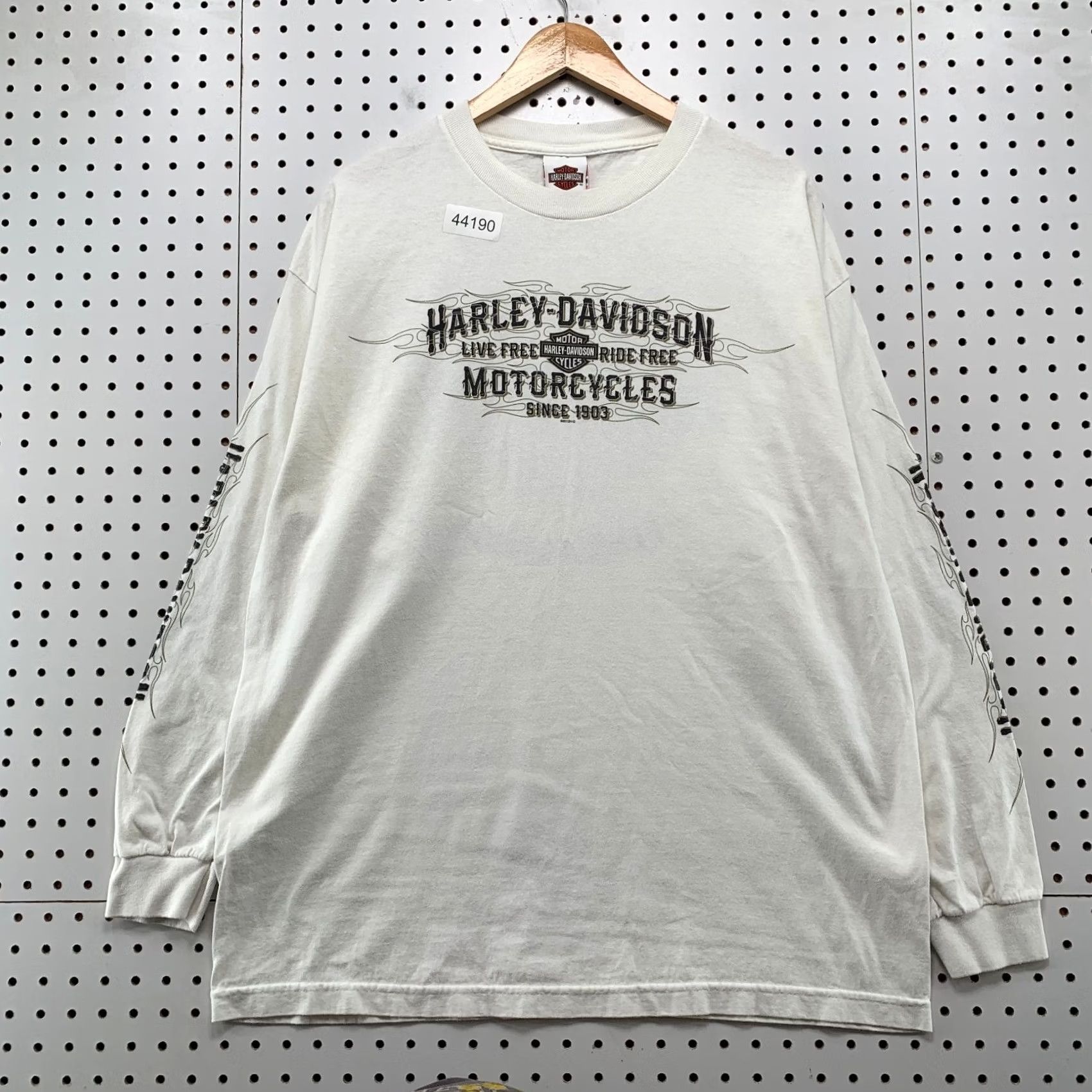 Harley Davidson Harley-Davidson Long Sleeve Shirt Mens XL White Live Free Ride Free Motorcycle Size US XL / EU 56 / 4 - 2 Thumbnail