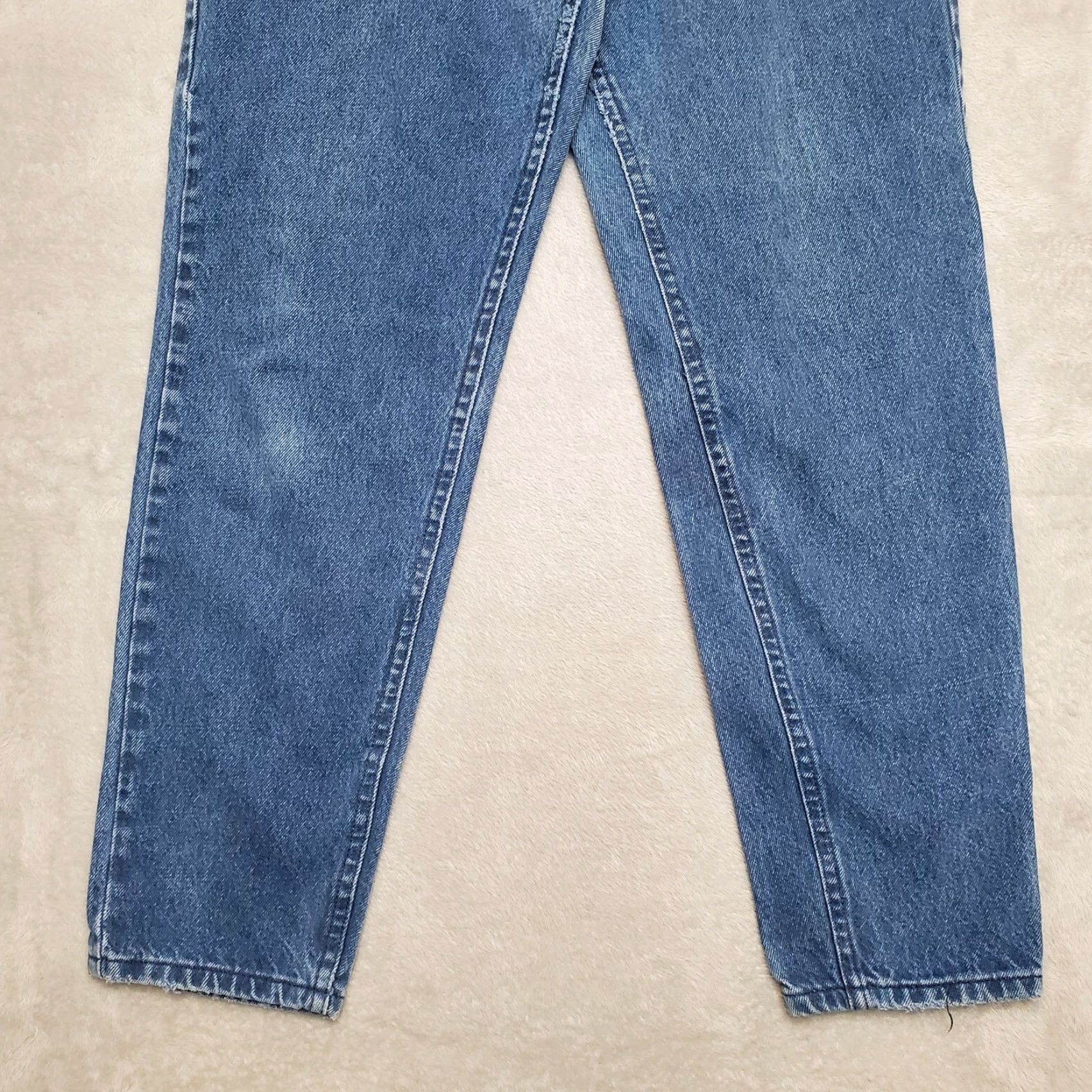 Lee VINTAGE Lee Jeans Womens 12 High Rise 28x29 Blue Denim Mom USA 90s Jeans Womens Tips: Pockets, Regular, Cotton, Zip, Medium Wash Size 34" / US 12 / IT 48 - 3 Thumbnail
