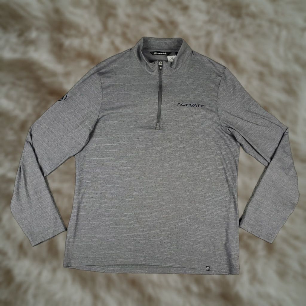 TravisMathew Travis Mathew Shirt Mens L Gray 1/4 Zip Pullover Long Sleeve Golf Activewear Casual Travel Size US L / EU 52-54 / 3 - 1 Thumbnail