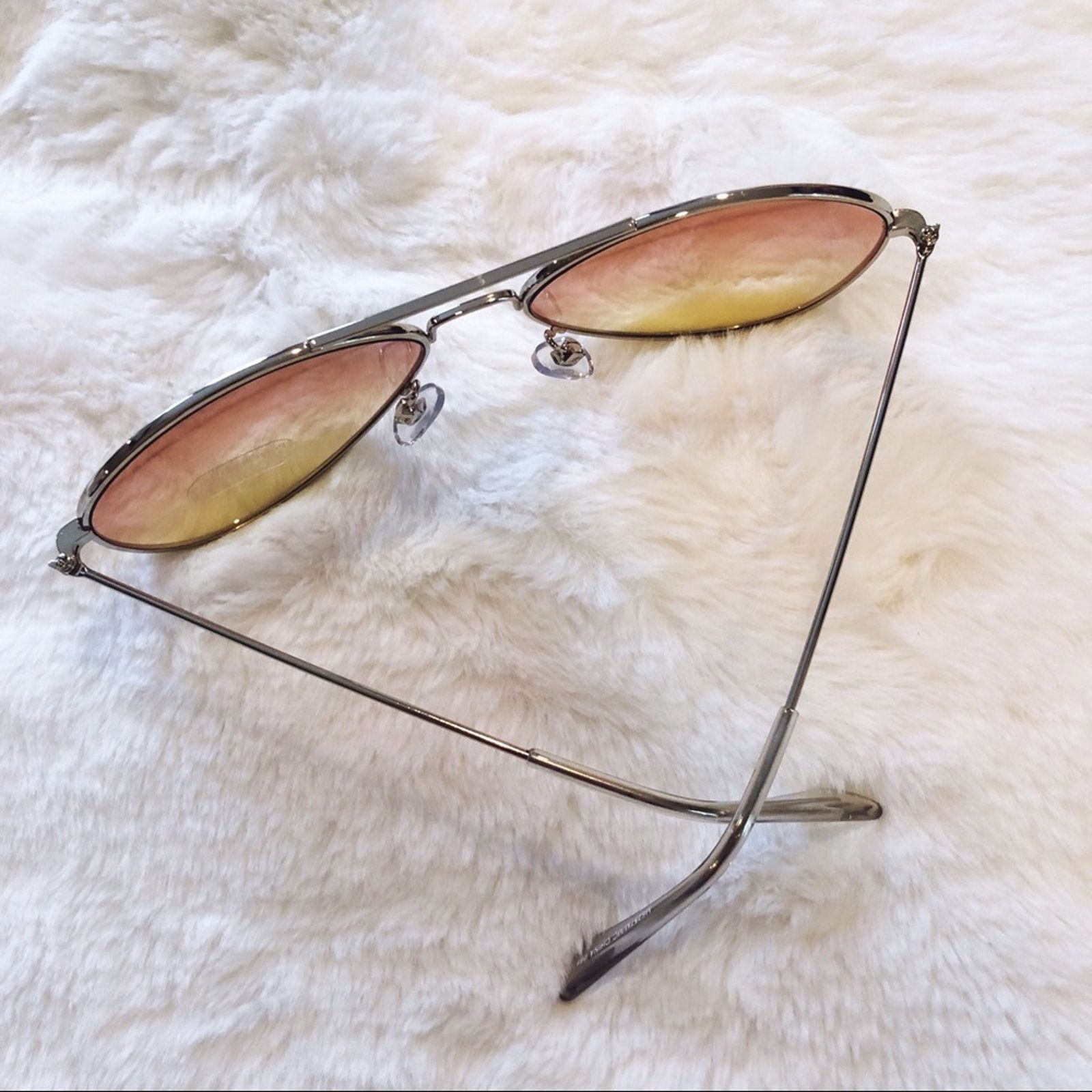 Other Rosalia Pink Yellow Full Rim Aviator Sunglasses Size ONE SIZE - 7 Thumbnail
