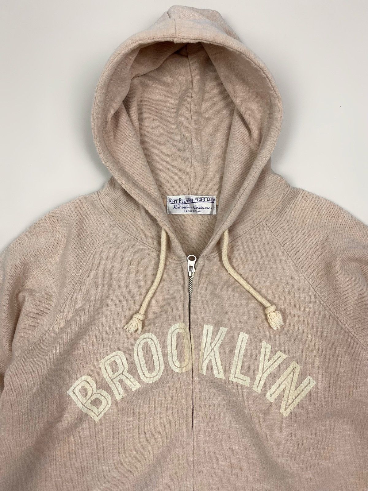 Japanese Brand Eleven Eight Japan Brooklyn Spell Out Raglan Zip Hoodie Size US L / EU 52-54 / 3 - 2 Thumbnail