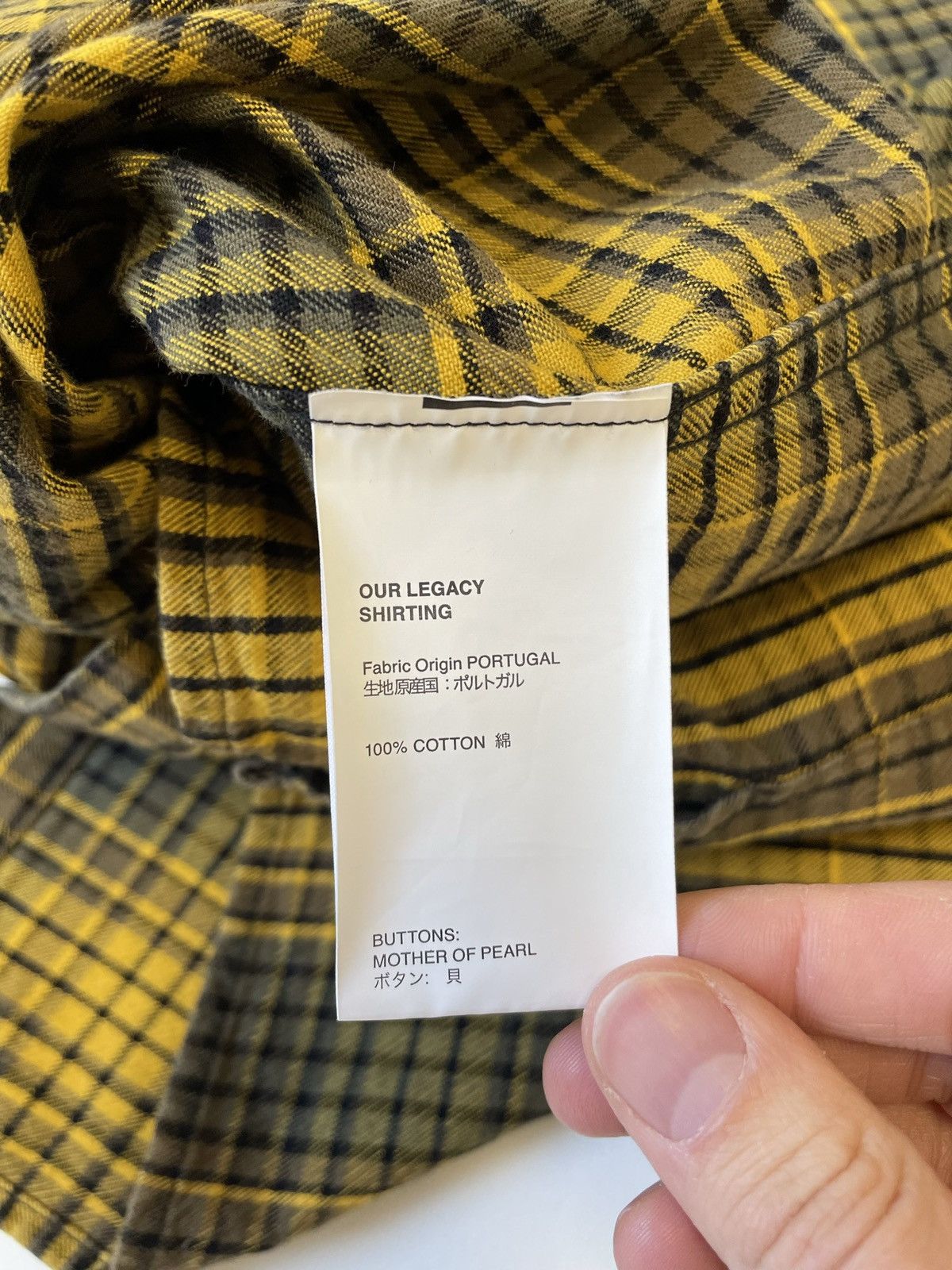 Our Legacy Yellow/Black Check Utility Boxy Shirt Size US L / EU 52-54 / 3 - 8 Thumbnail