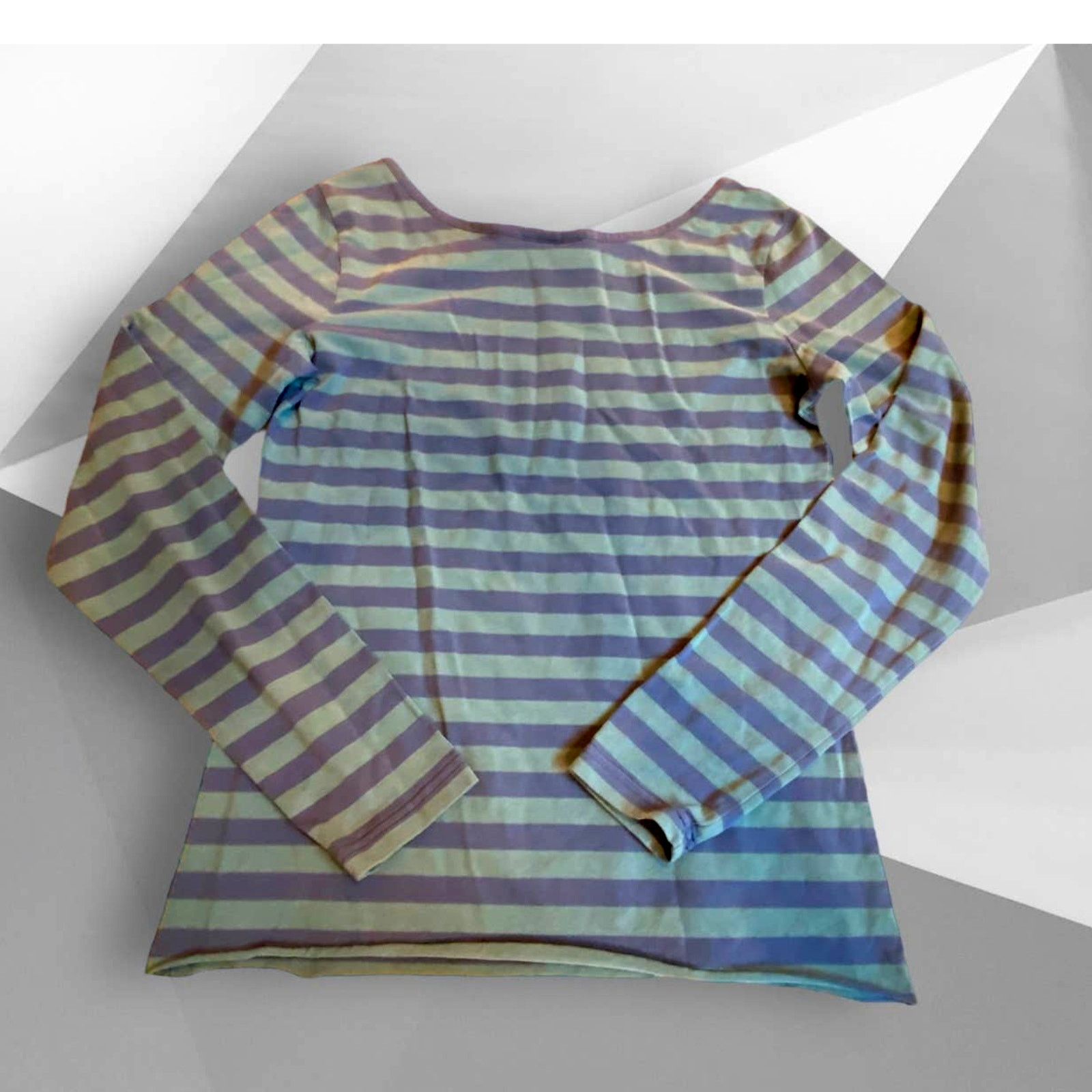 Jane's Addiction Matilda Jane Teal Blue Striped Long Sleeve T-Shirt Size M Size M / US 6-8 / IT 42-44 - 7 Thumbnail
