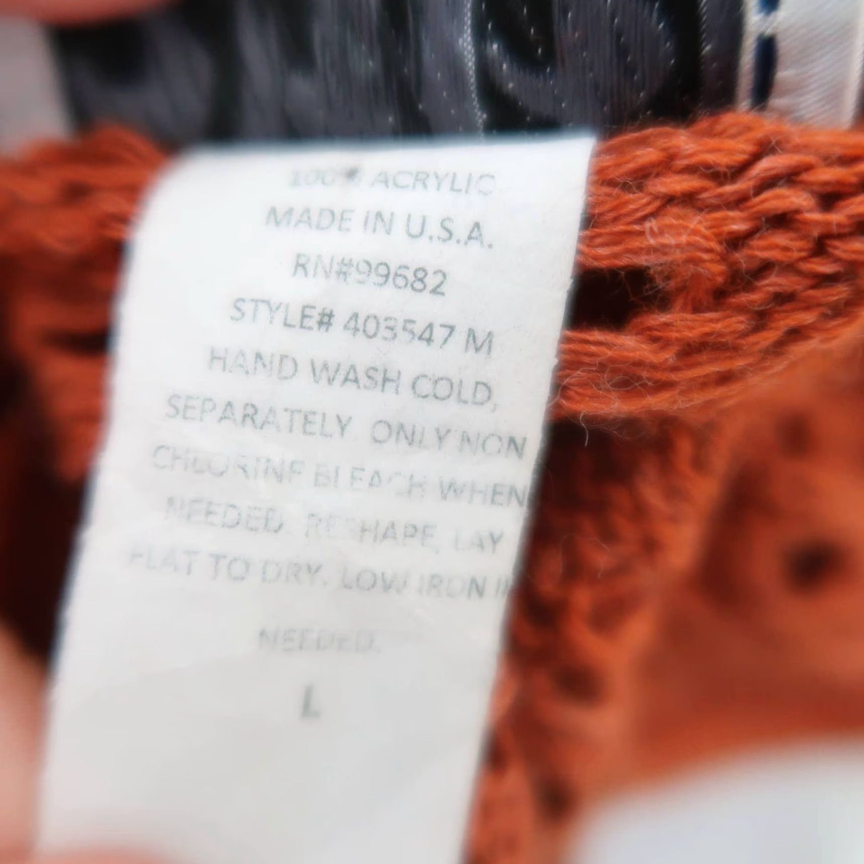 Vintage 90s Vintage burnt orange crochet knit cardigan sweater L Size L / US 10 / IT 46 - 6 Thumbnail