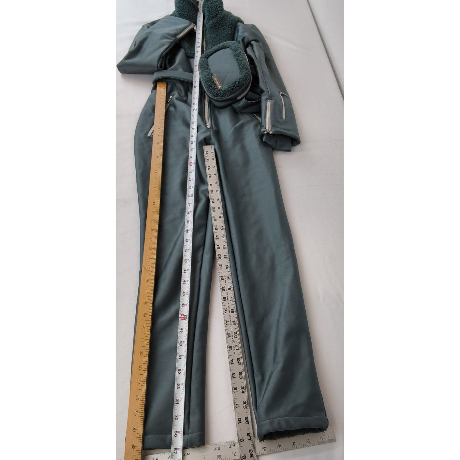 Other My Sunday Ski One Piece Snow Suit Women's S Blue w/ Belt Bag Size 26" / US 2 / IT 38 - 16 Thumbnail