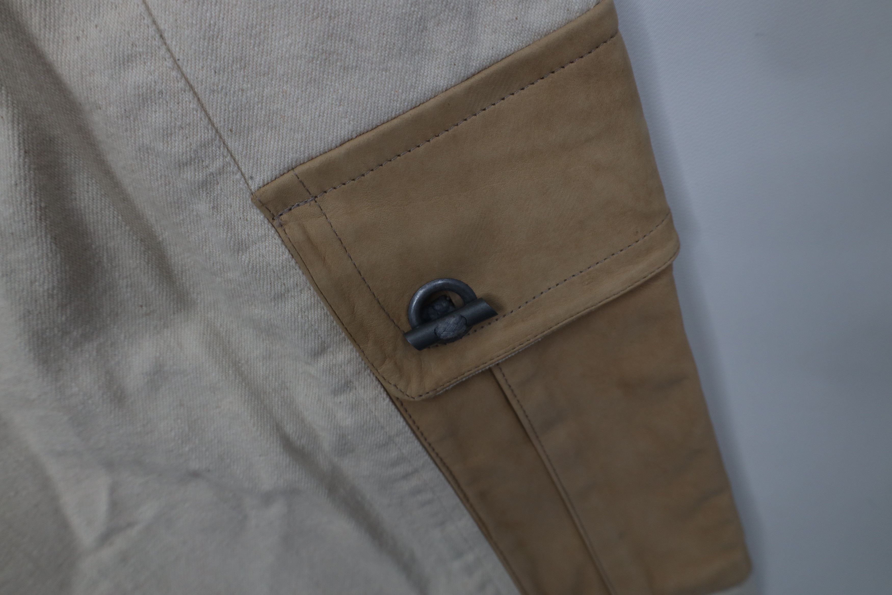 Vintage Deadstock Vintage 90s Streetwear Leather Trim Cargo Shorts Size US 32 / EU 48 - 9 Thumbnail