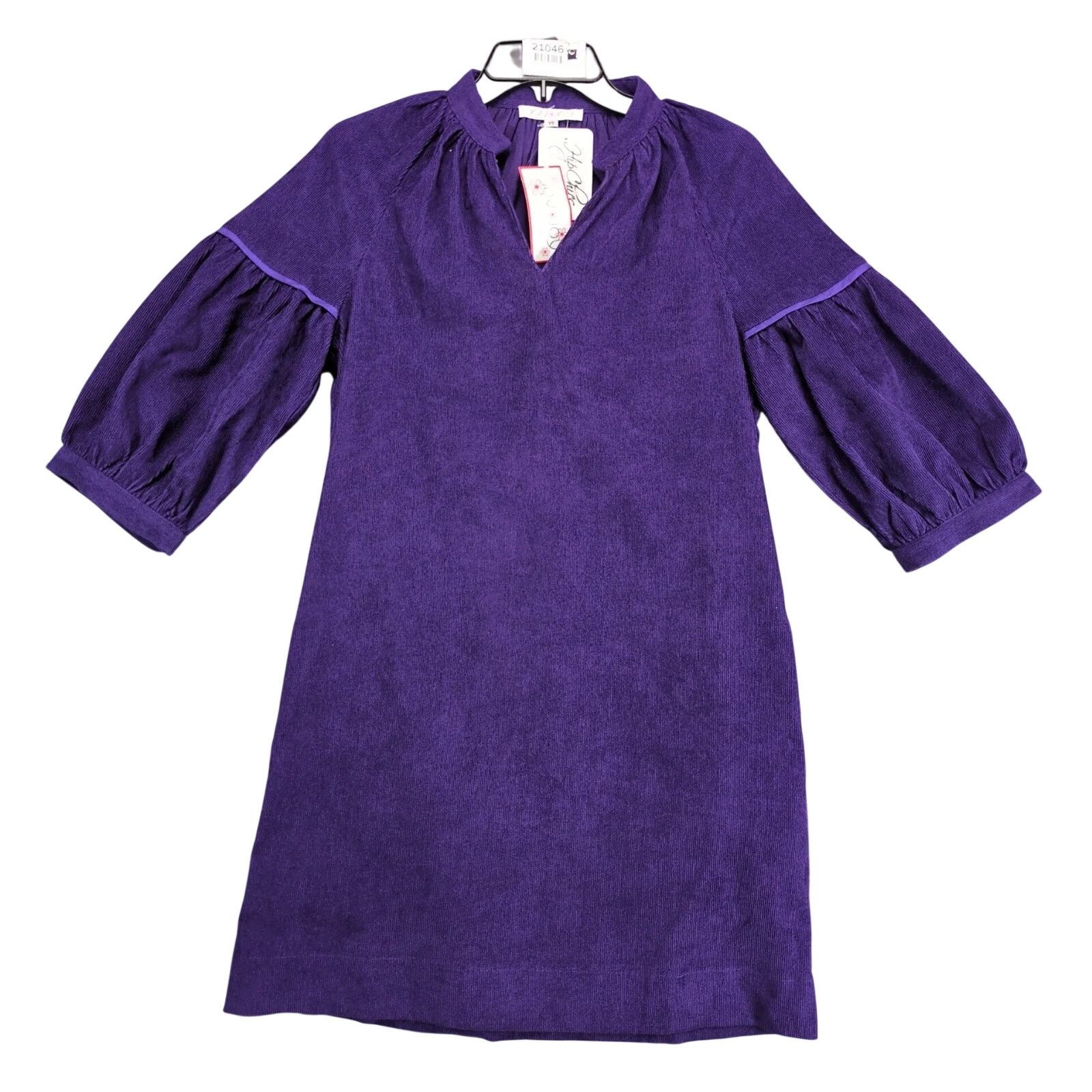 Other NWT Joy Joy Deep Purple Corduroy Shift Dress XS Puff Sleeve Size XS / US 0-2 / IT 36-38 - 1 Thumbnail