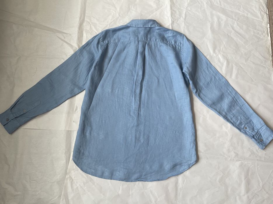 Uniqlo Uniqlo Button Up Linen Shirt Light Blue | Grailed