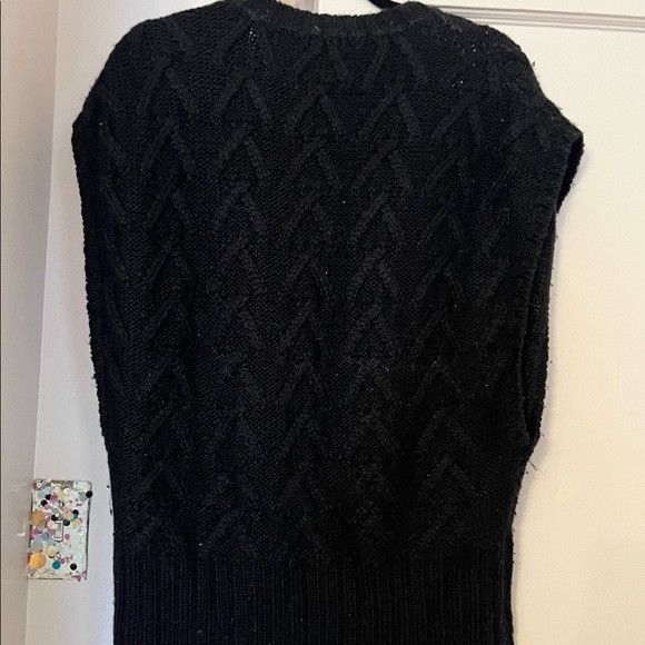 Other KAROO MARK EISEN Black Knitted Sweater V Neck Vest Size L / US 10 / IT 46 - 5 Thumbnail