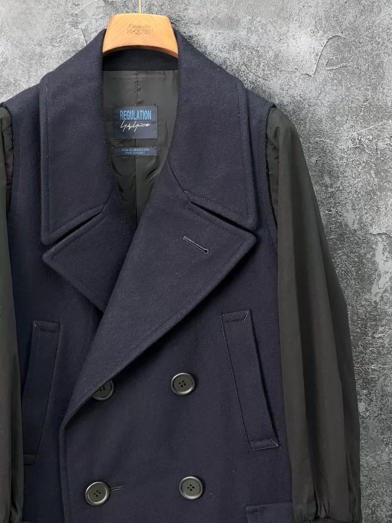 Yohji Yamamoto Yohji Yamamoto/Yohji Yamamoto Simple coat in navy blue-2505 Size US XXL / EU 58 / 5 - 3 Thumbnail