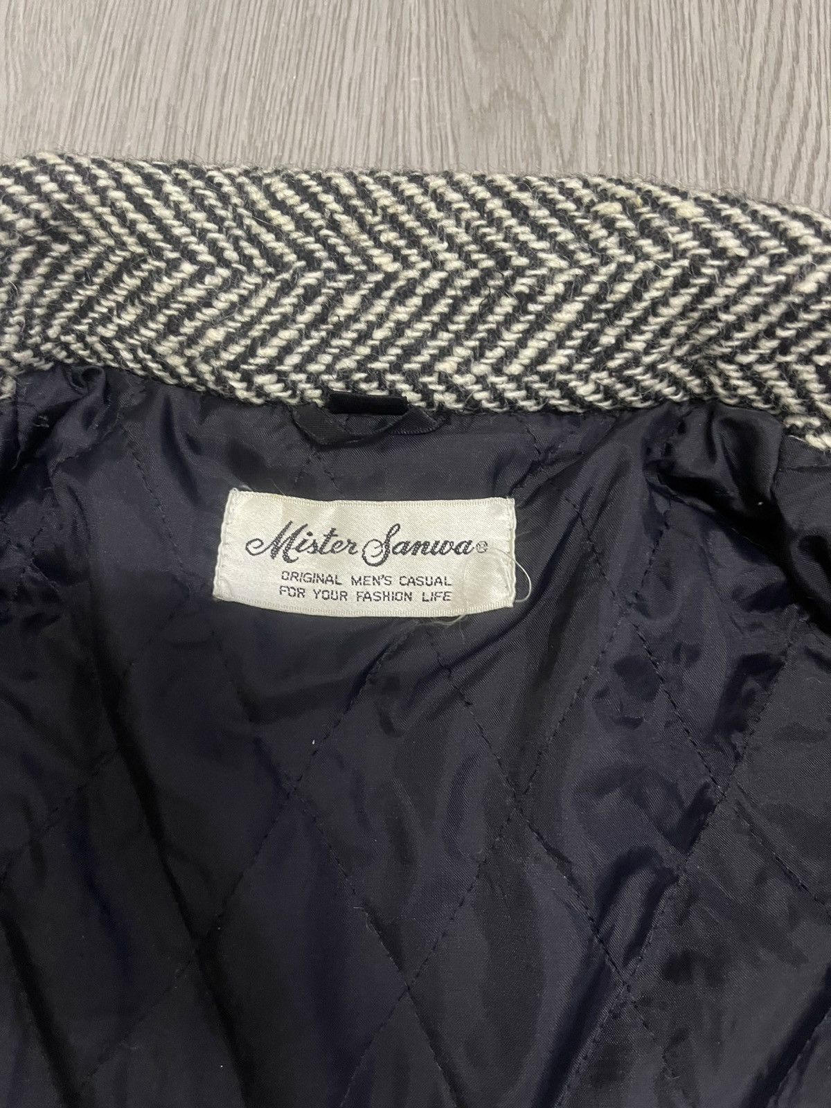 Japanese Brand Vintage Mister Sanwa Herringbone wool dannie bomber jacket Size US M / EU 48-50 / 2 - 6 Thumbnail