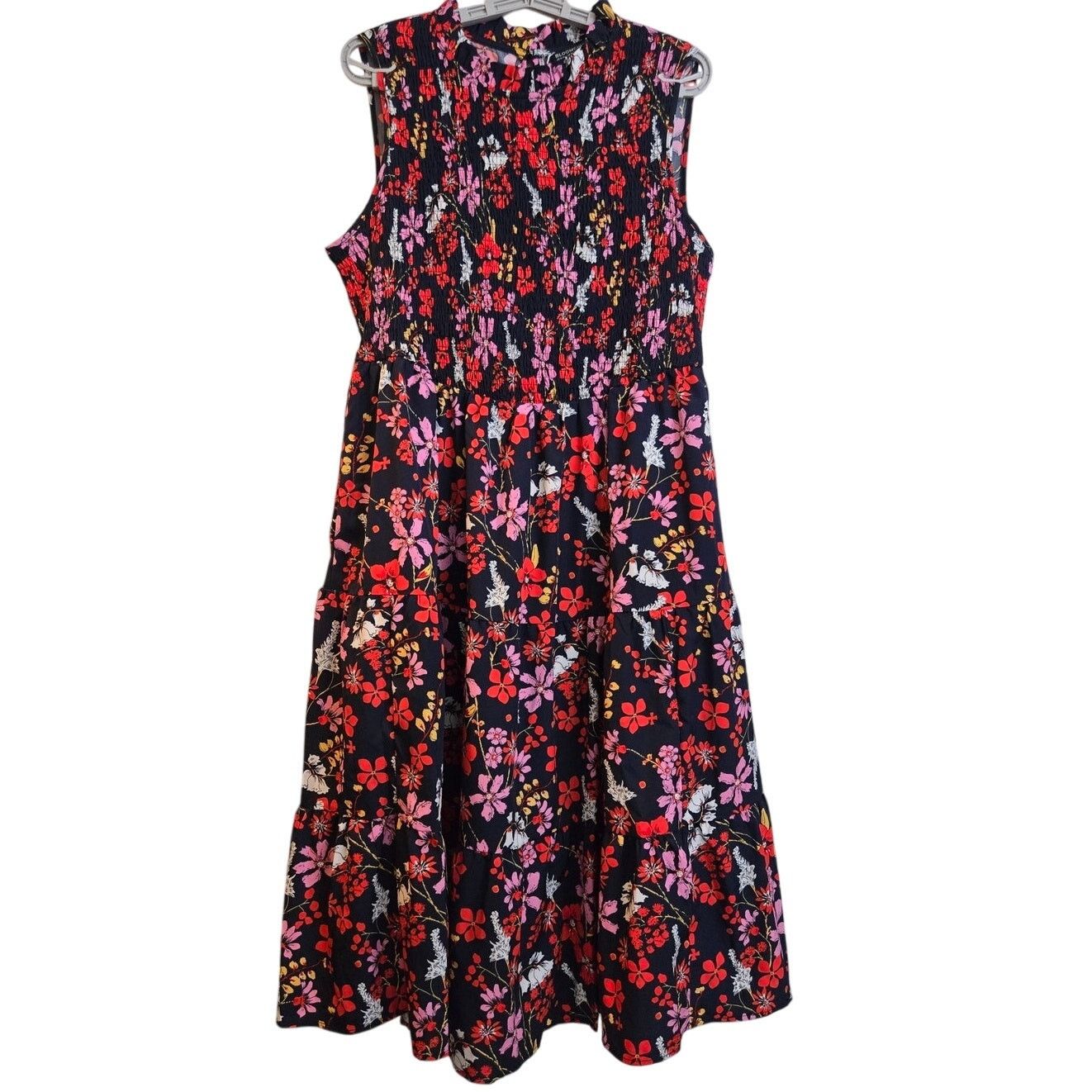 Other Women’s XL 14-16 Sleeveless Floral Dress Black Multicolor Size XL / US 12-14 / IT 48-50 - 2 Thumbnail