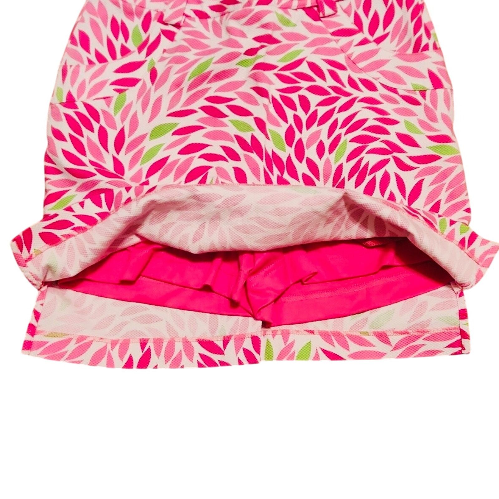 Nike EP PRO Pink White Floral Abstract Pattern Print Mini Skirt Size 27" / US 4 / IT 40 - 12 Thumbnail