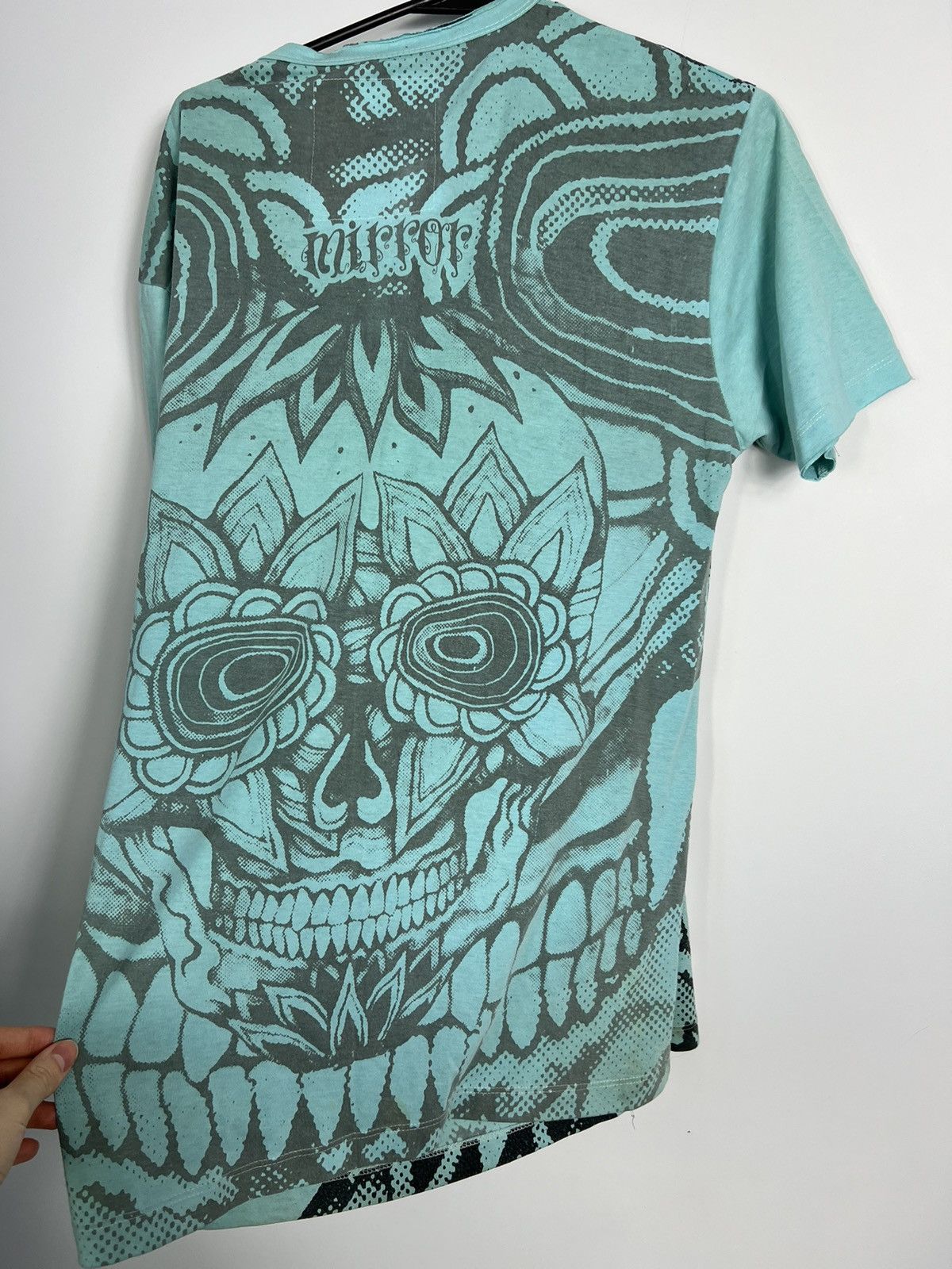 Vintage Tshirt Mirror Affliction Skull Vintage Y2K Size US XL / EU 56 / 4 - 2 Thumbnail
