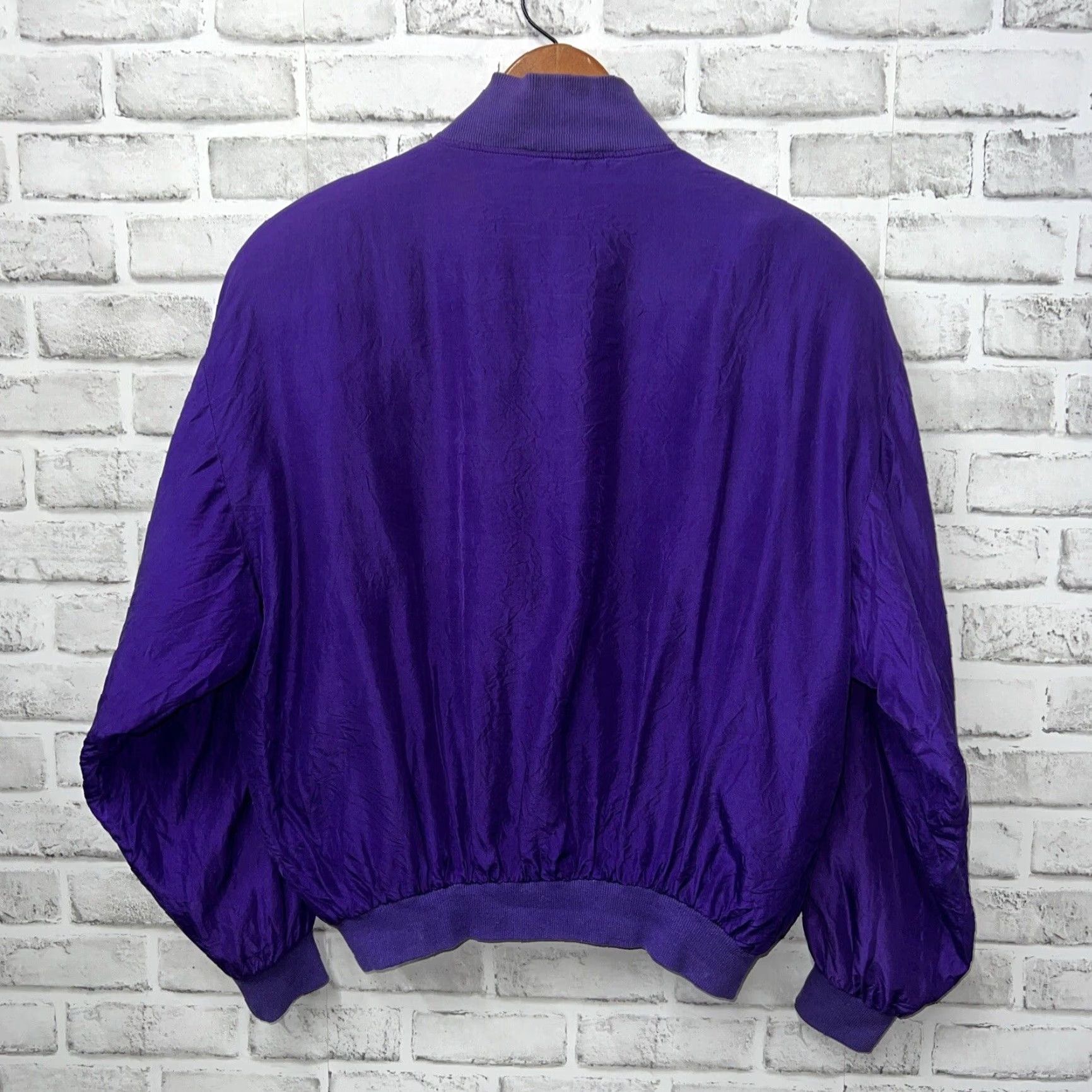 Vintage VTG Marguerite Li Purple Silk Nylon Full Zip Jacket WOMENS L Purple Silk Nylon Full Zip Jacket Womens L Size L / US 10 / IT 46 - 4 Thumbnail
