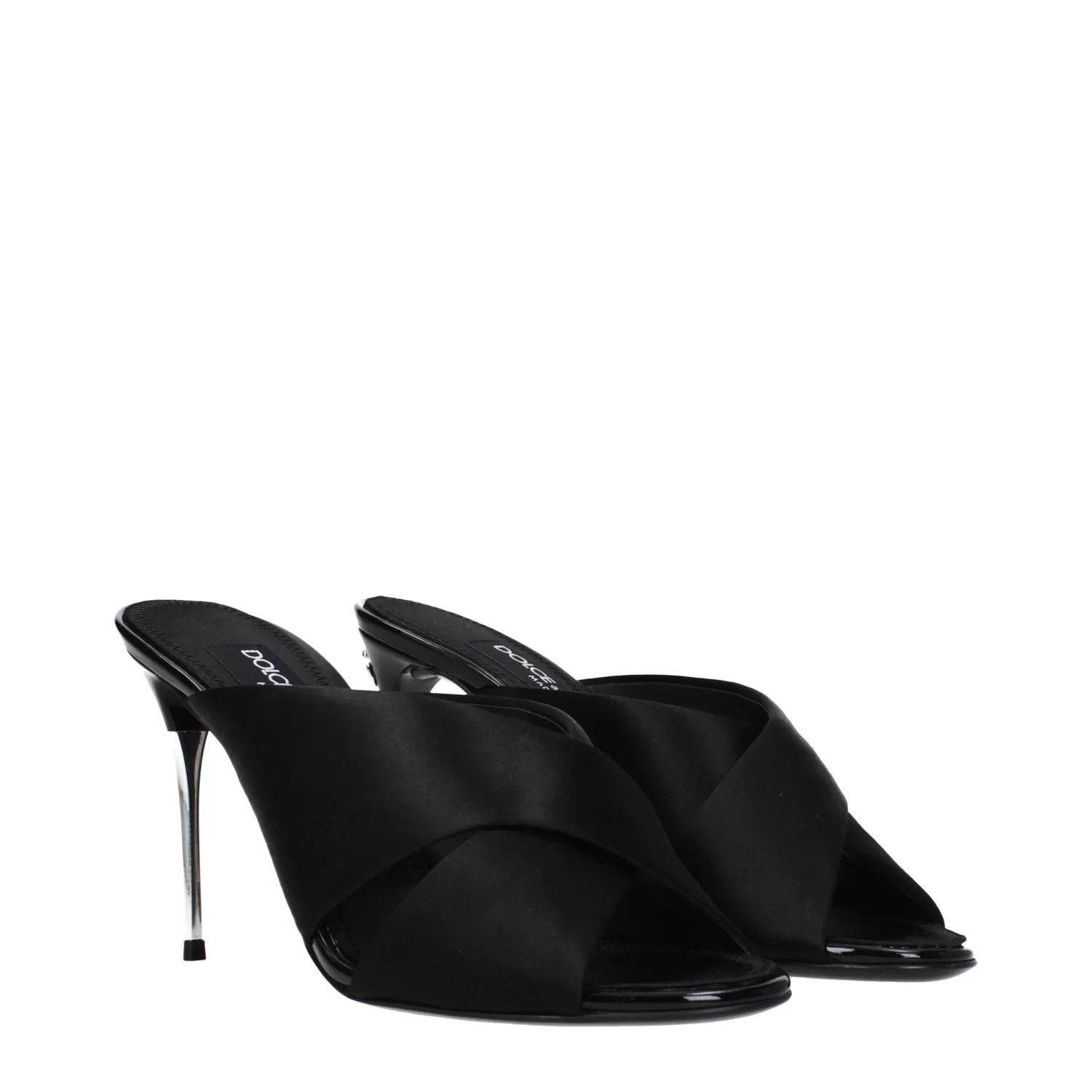 Dolce & Gabbana ob1o1e1124 Satin Sandals in Black Size US 7.5 / IT 37.5 - 2 Thumbnail