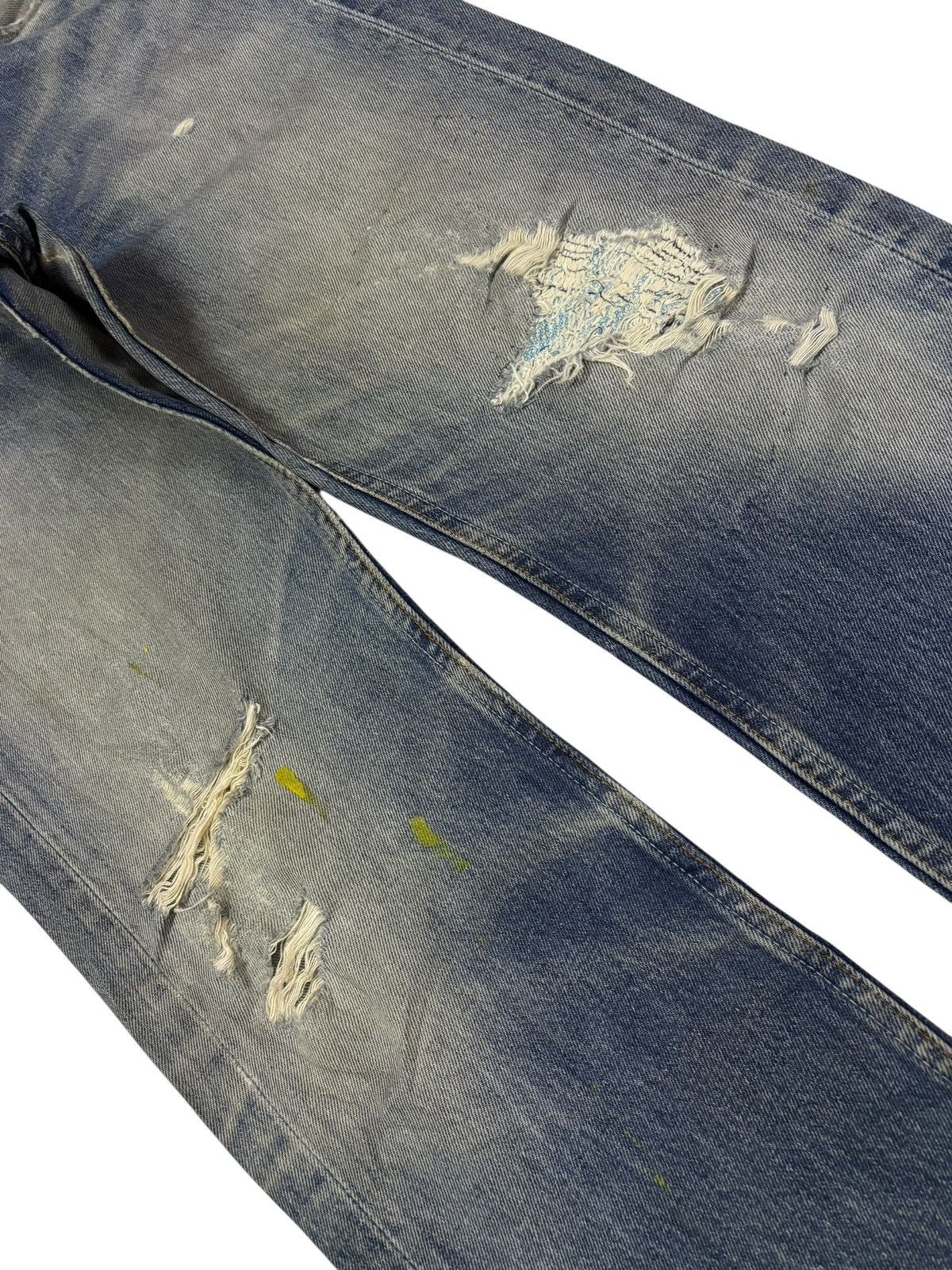 Levi's Vtg 90s Levis 501 Distressed Jeans Size US 30 / EU 46 - 3 Thumbnail