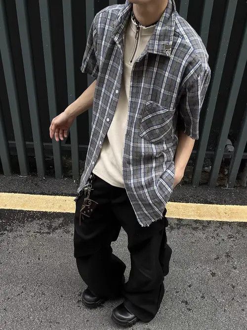 Japanese Brand Sayaka x Ryoko Light Blue Plaid Loose Casual Plaid Shirt Size US M / EU 48-50 / 2 - 3 Thumbnail