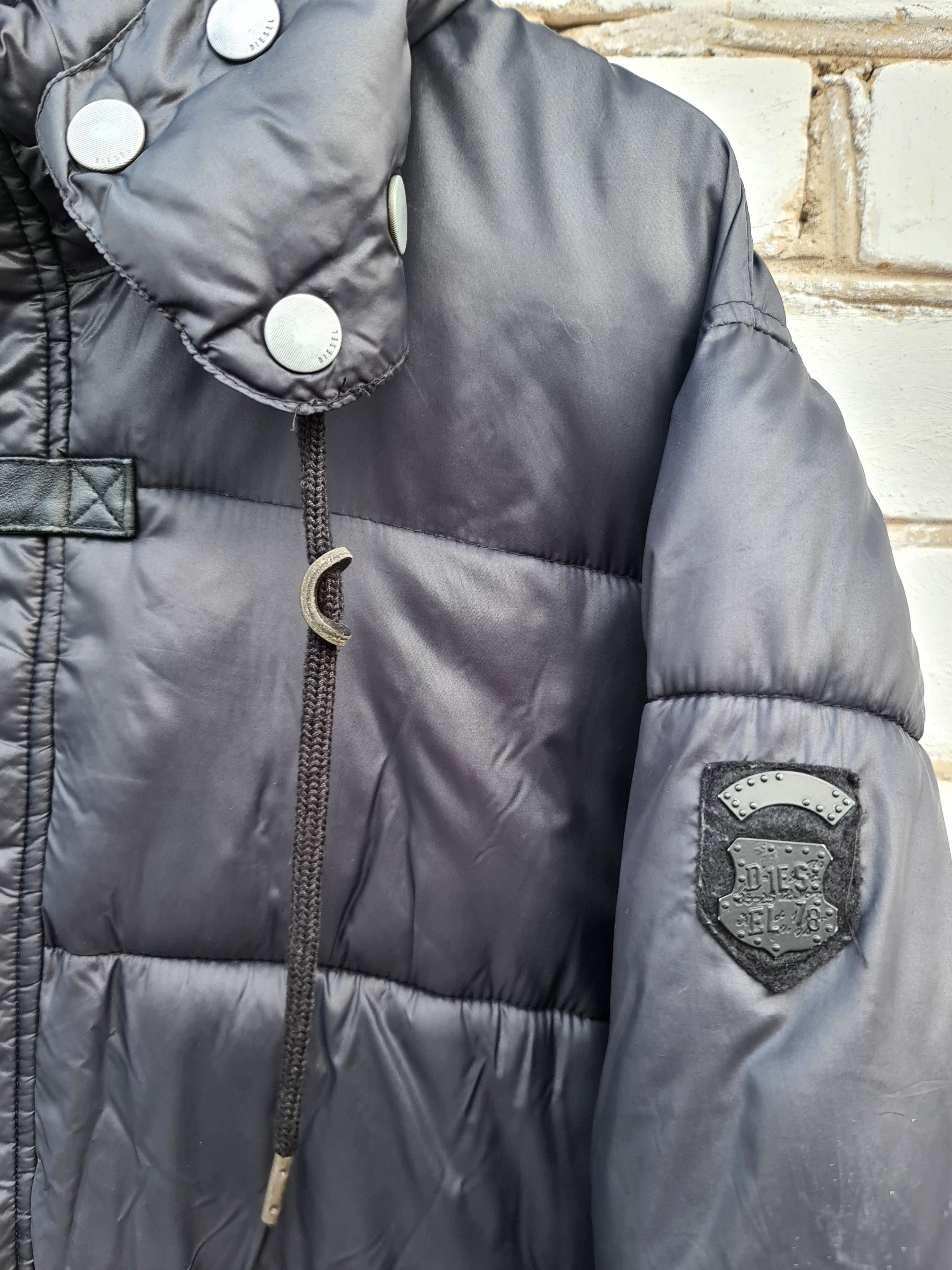Diesel Diesel Black Hooded Down Puffer Jacket Size US L / EU 52-54 / 3 - 7 Thumbnail