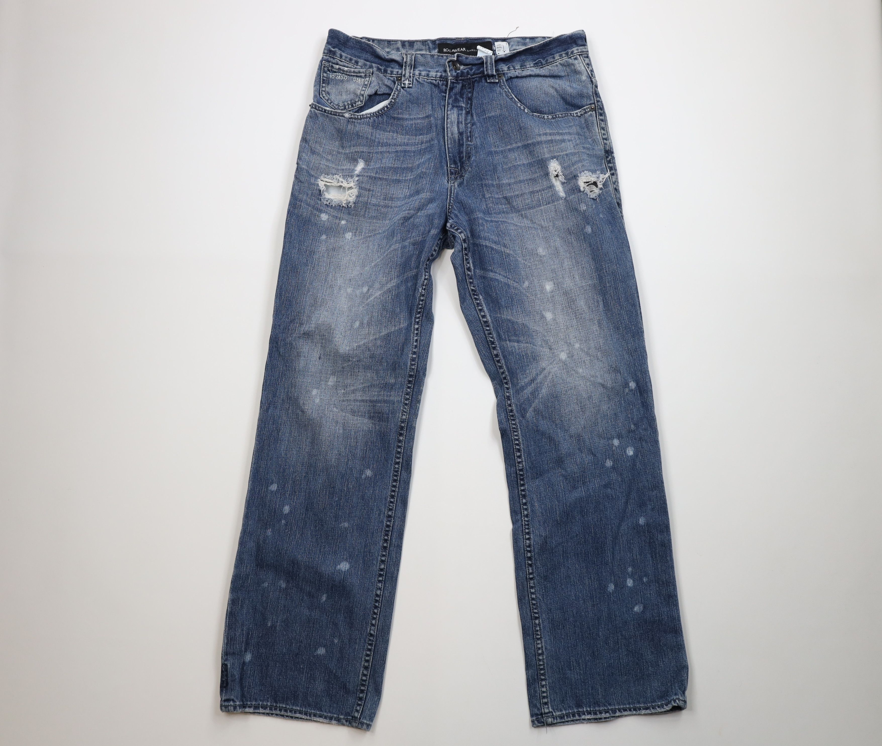 Rocawear Vintage Rocawear Baggy Wide Leg Denim Jeans Blue Cotton Size US 34 / EU 50 - 1 Thumbnail