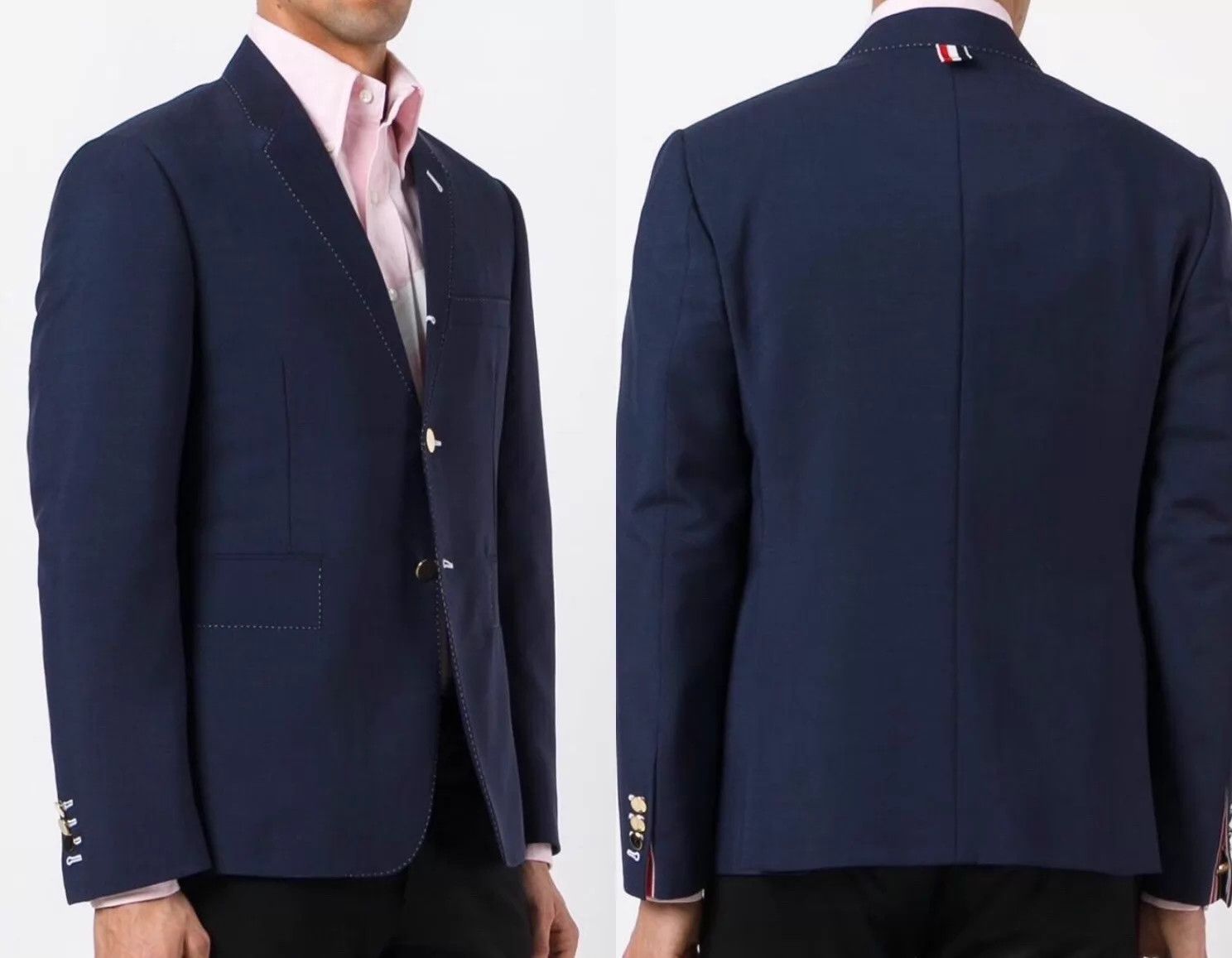 Thom Browne Thom Browne Men's Navy Gold Button Suit Size4 Rare Size US XL / EU 56 / 4 - 9 Thumbnail