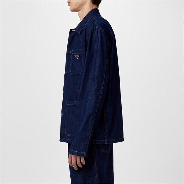 Prada PRADA Triangle Logo Denim Overshirt Size US L / EU 52-54 / 3 - 3 Thumbnail